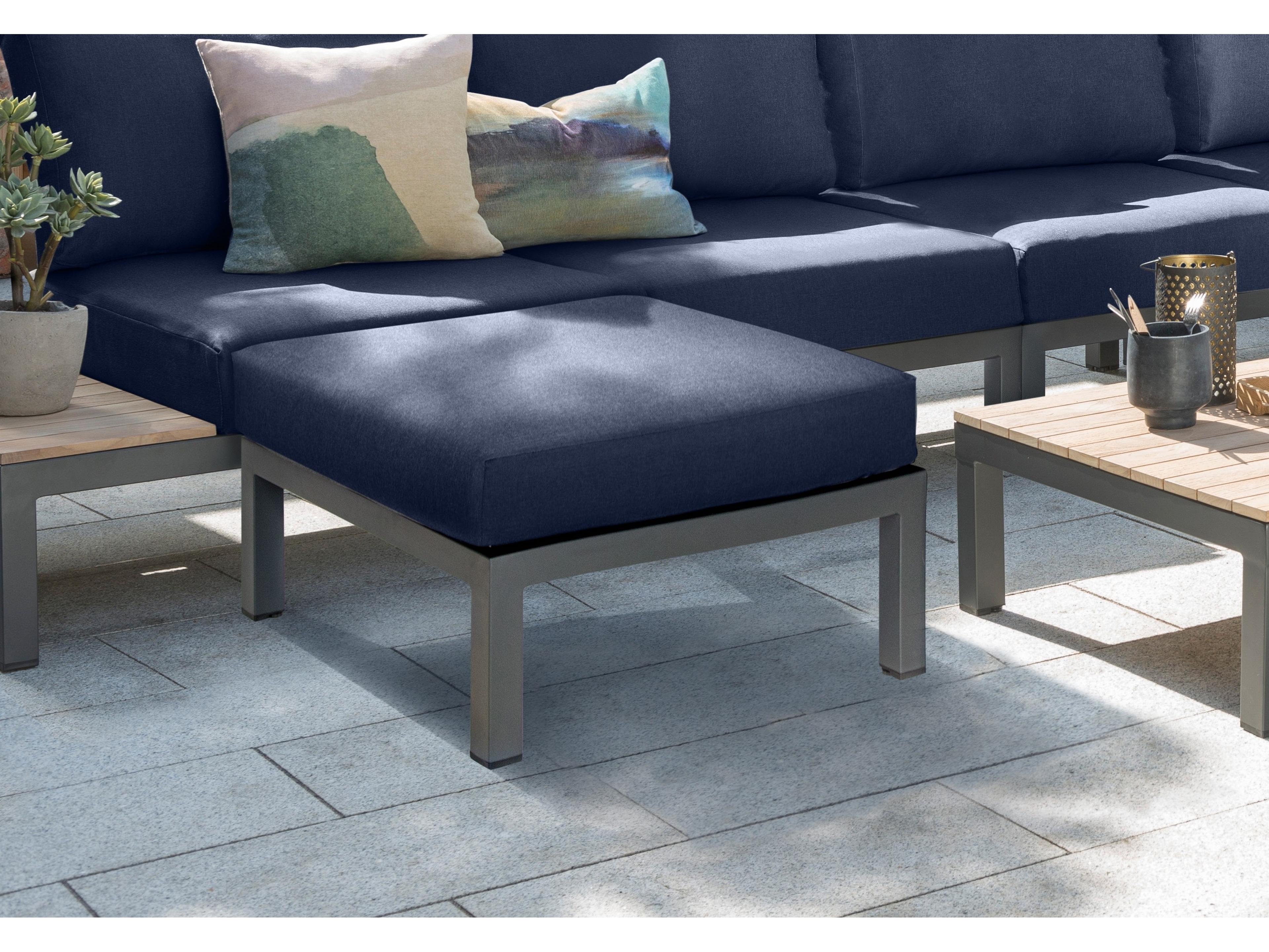 Kettler Elba Charcoal spectrum Indigo Aluminum Cushion Ottoman