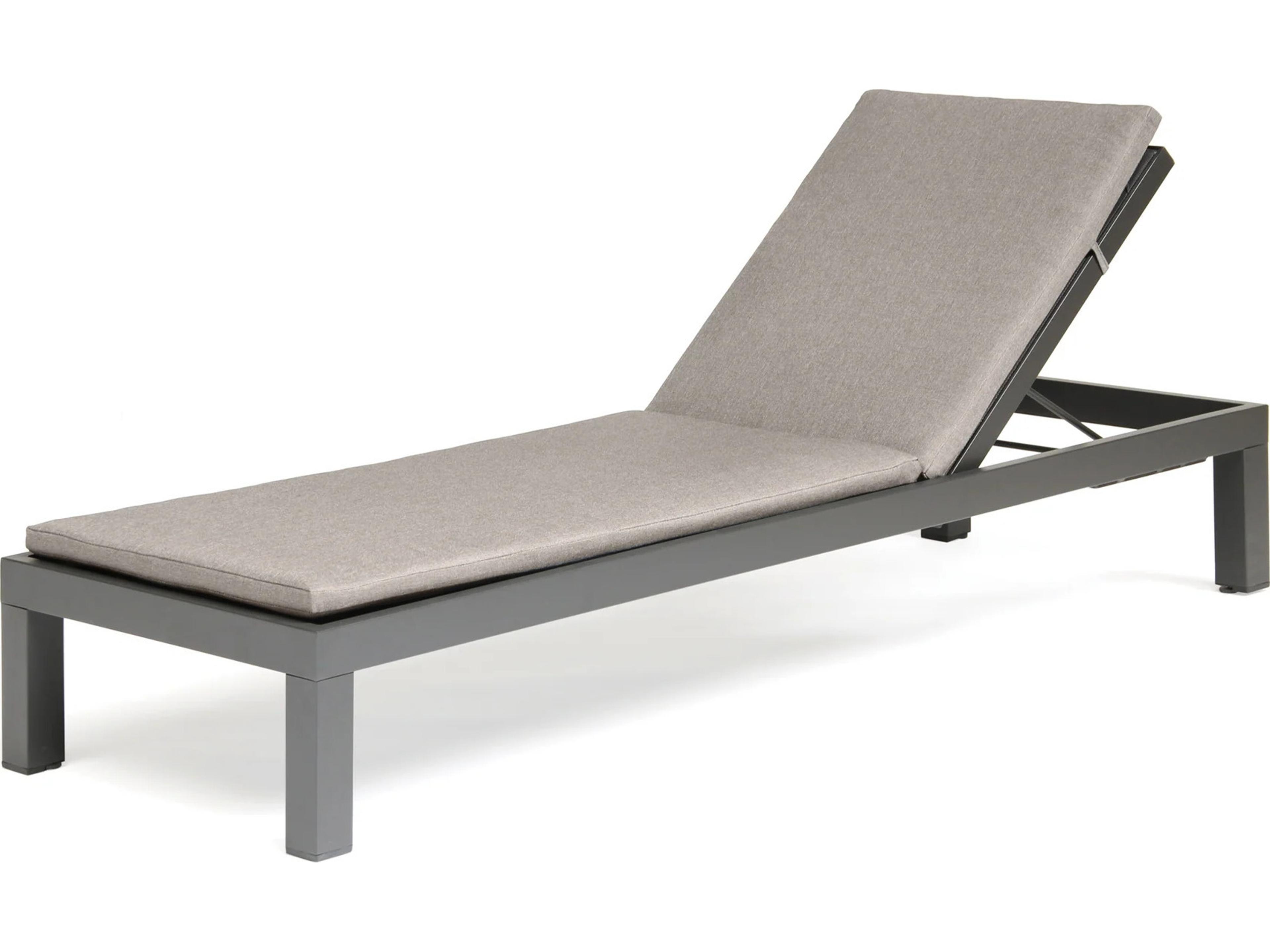 Elma Aluminum Charcoal Cast Silver Multi-Position Chaise Lounge