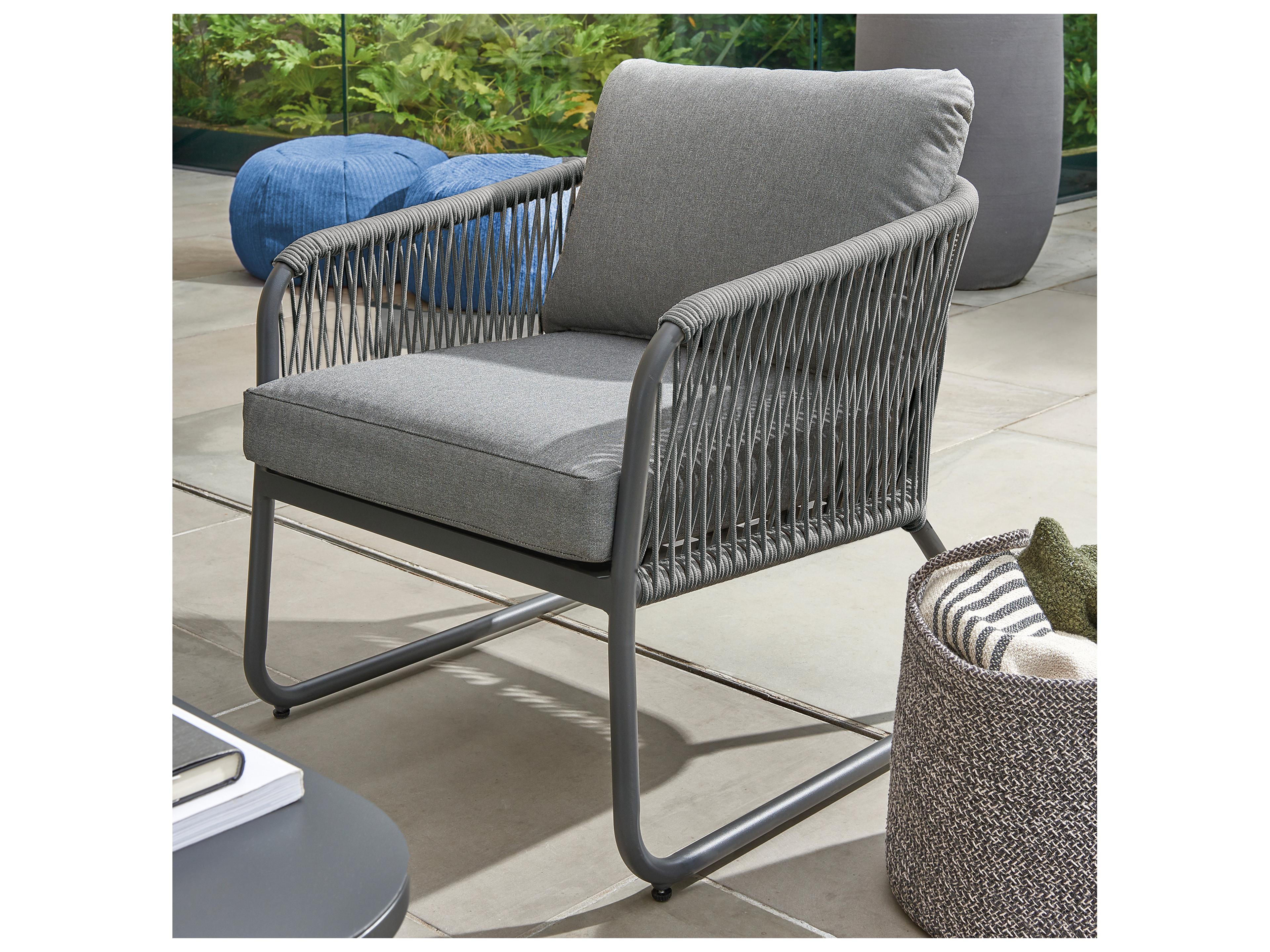 Kettler Kingston Aluminum Charcoal Outdoor Patio Lounge Set in Cast Slate