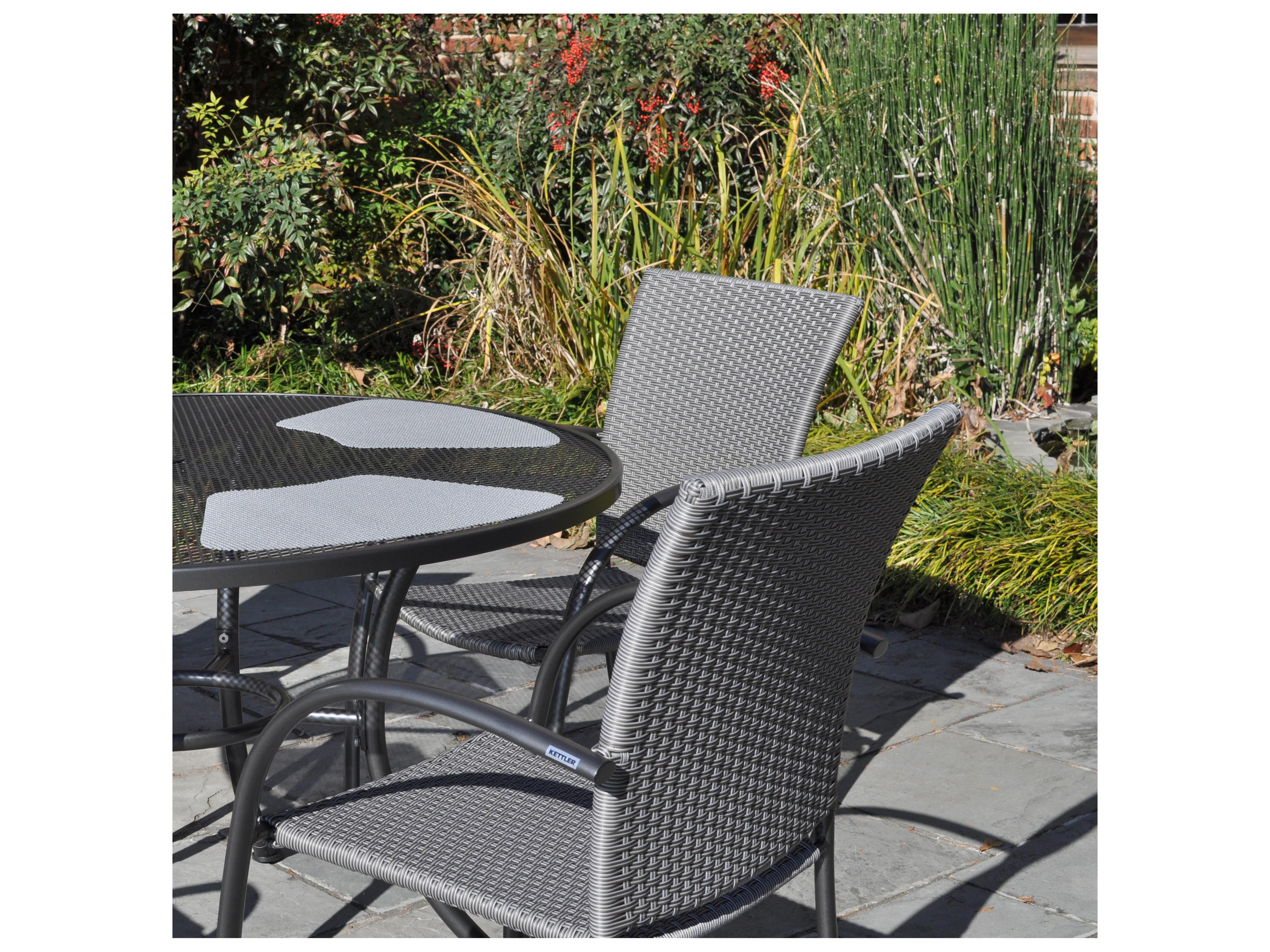 Kettler Pilano Wicker Silver-Gray 5 Piece Outdoor Dining Set
