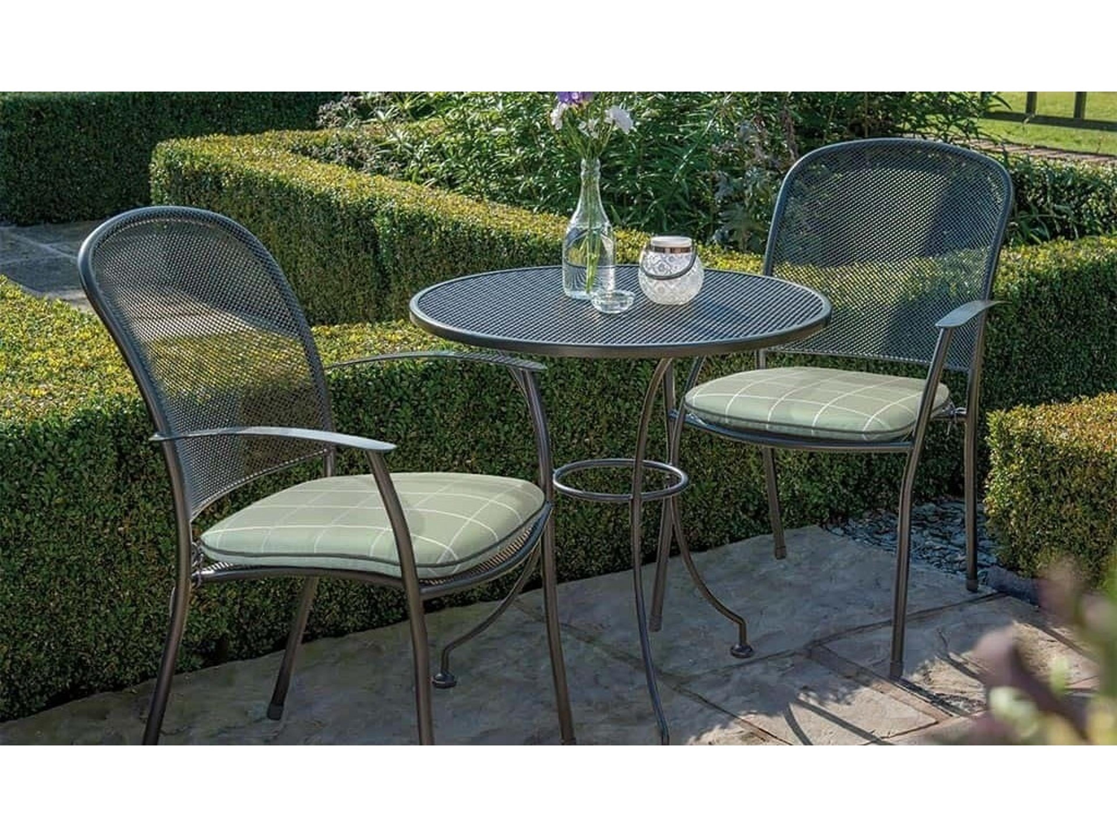 Kettler Caredo Wrought Iron Stackable Outdoor Dining Arm Chair