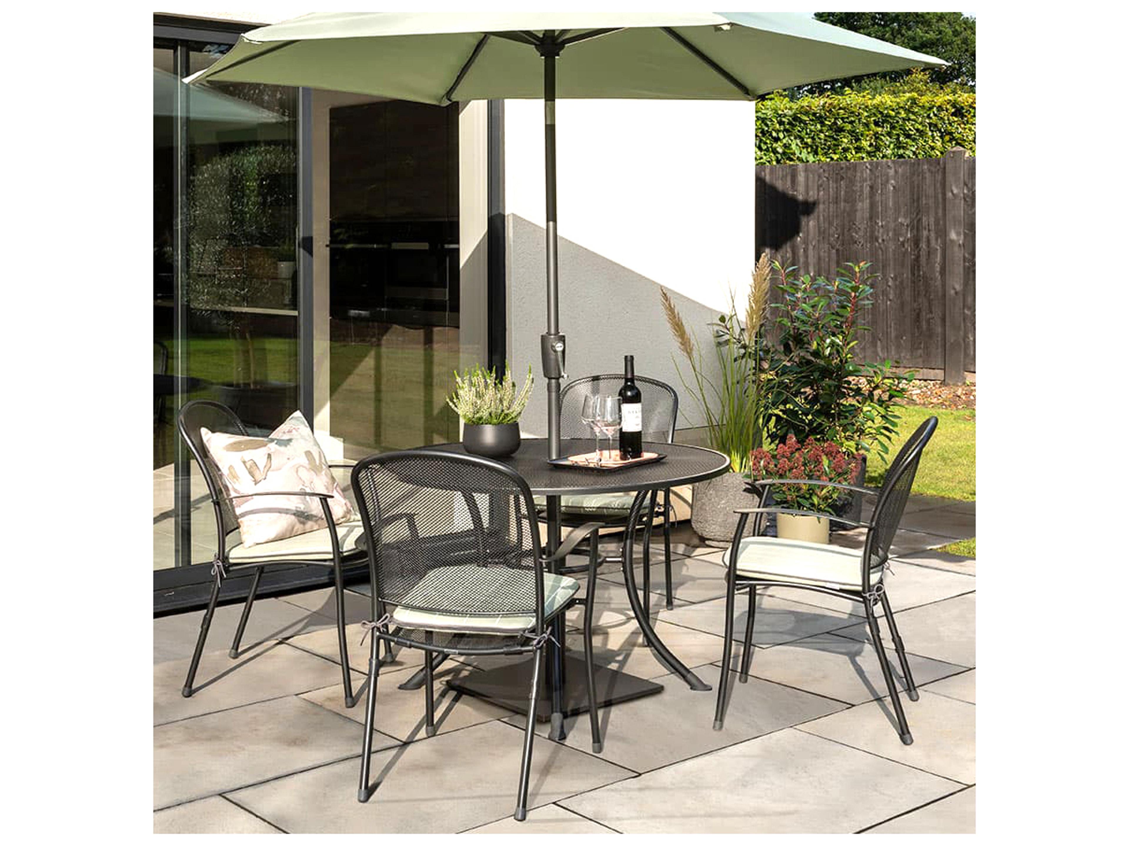 Kettler Caredo Wrought Iron Gray 5 Piece Outdoor Patio Dining Set
