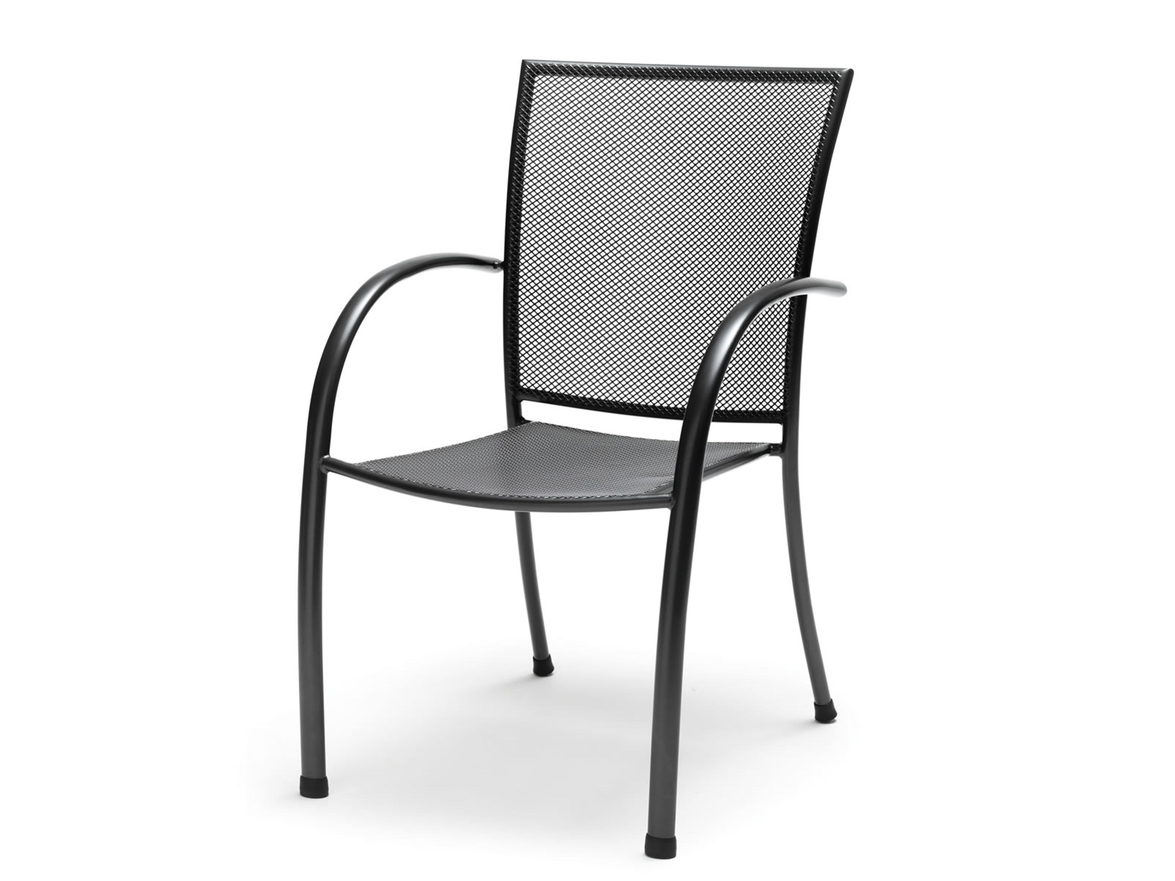 Pilano Wrought Iron Gray Dining Arm Chair Set of 6