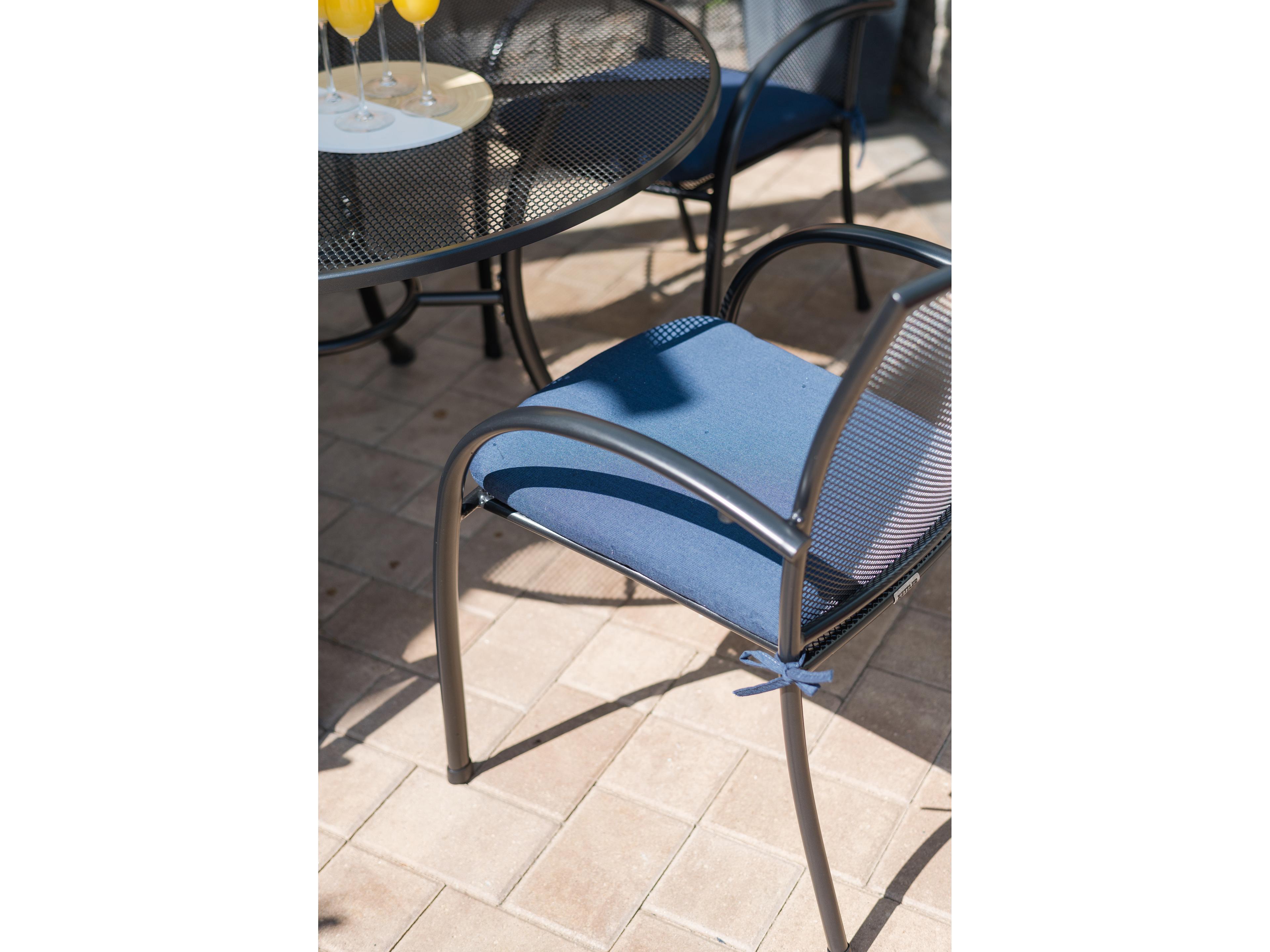 Kettler Pilano Wrought Iron Gray Dining Arm Chair Set of 6