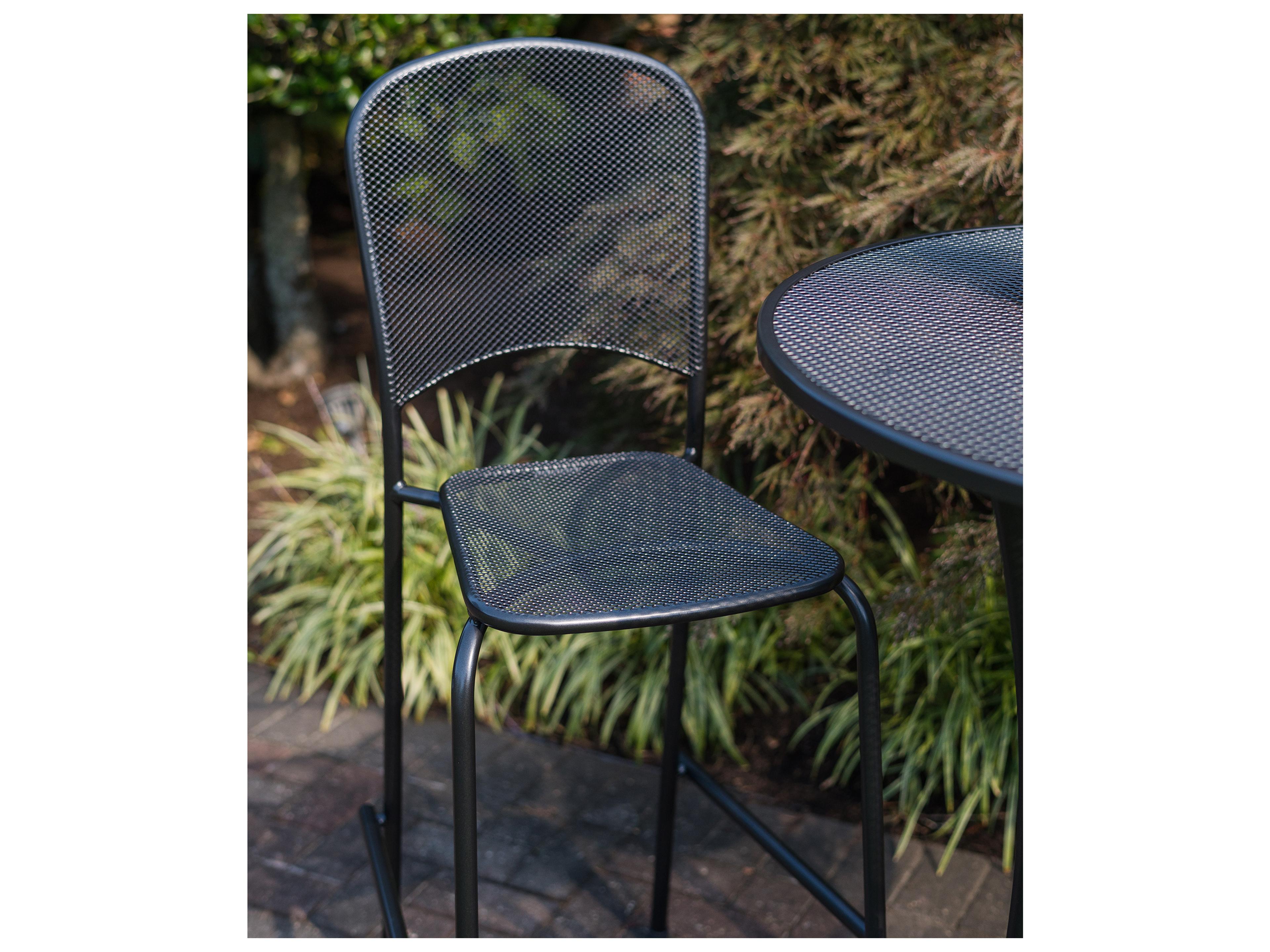 Kettler Carlo Steel Iron Gray Stackable Outdoor Bar Chair Set of 4