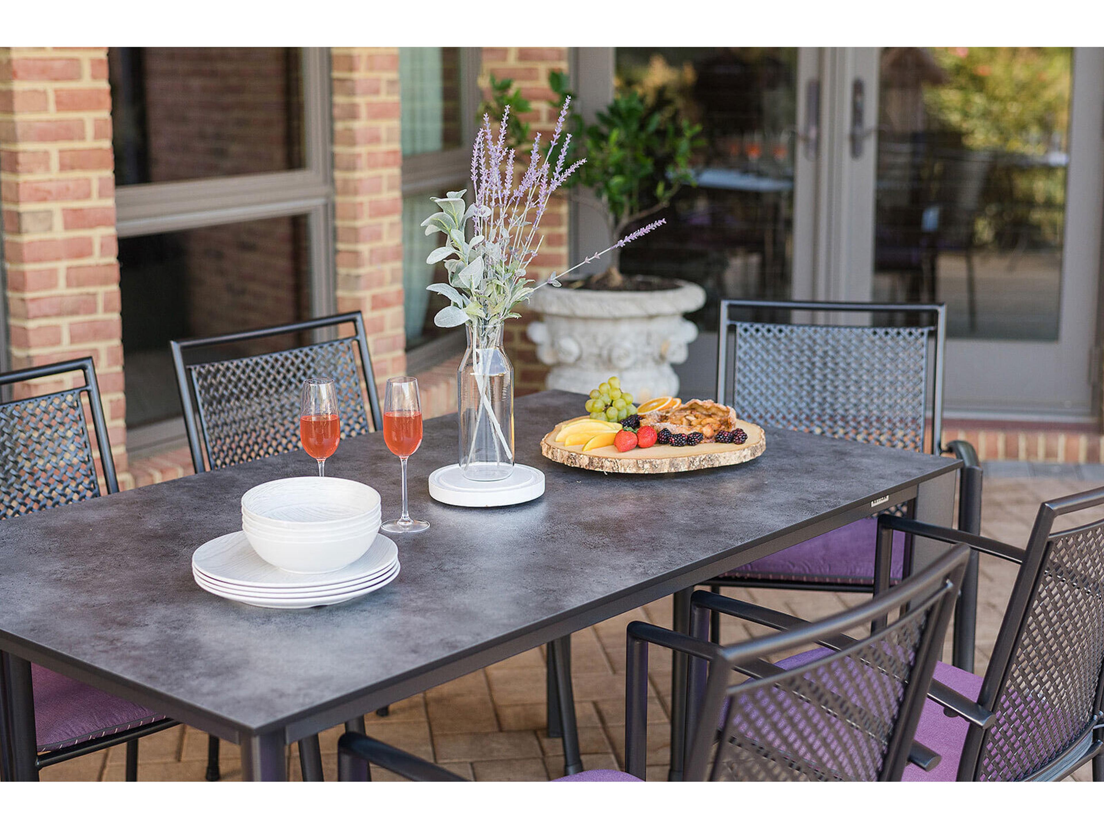 Kettler Reno Wrought Iron Gray 7 Piece Outdoor Dining Set