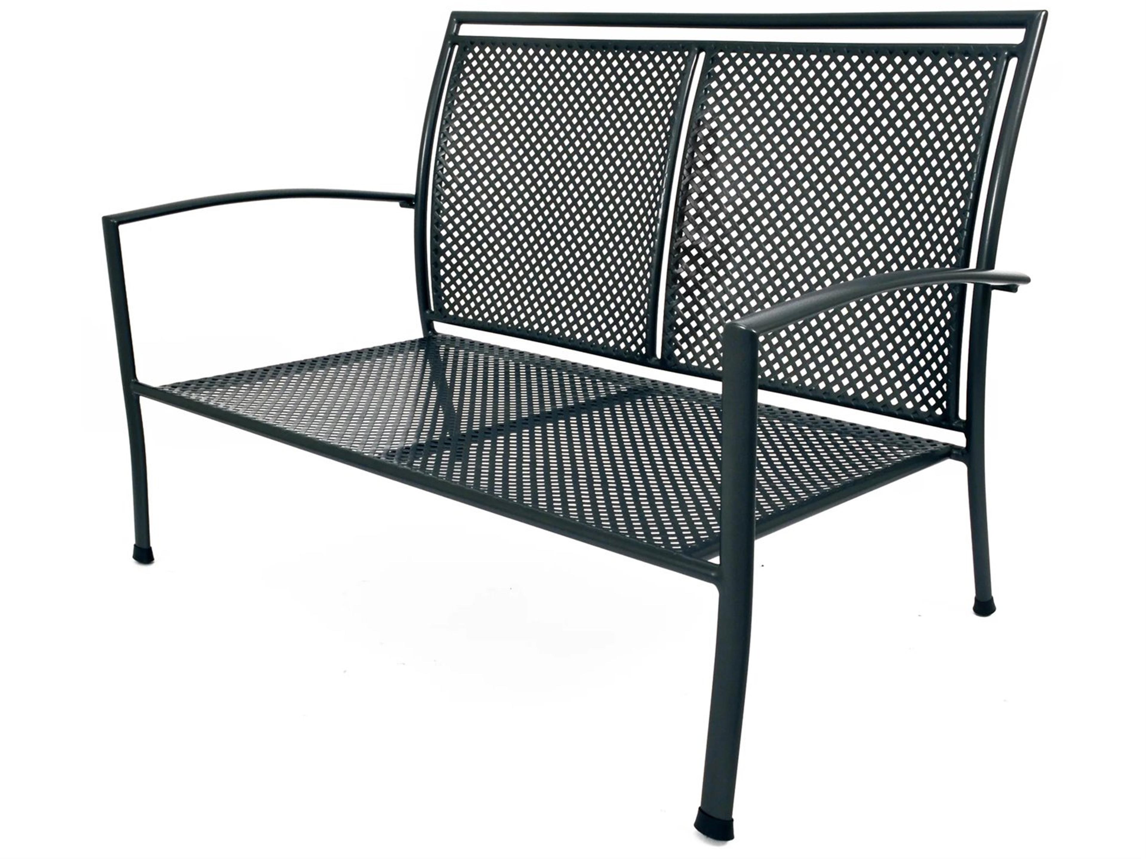 Kettler Reno Closeout Iron Grey Steel Outdoor Loveseat in Aransas Sand Fabric
