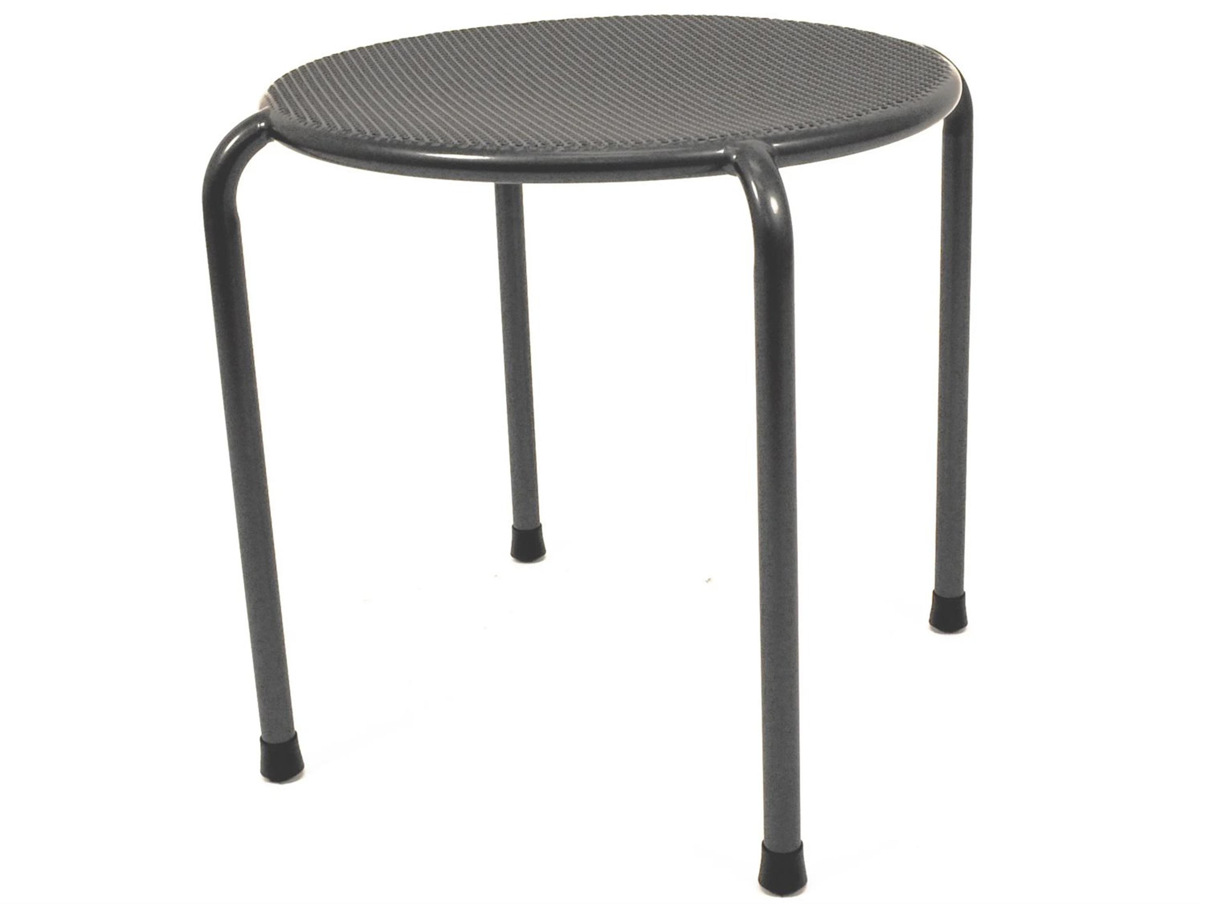 Wrought Gray Round Patio End Table