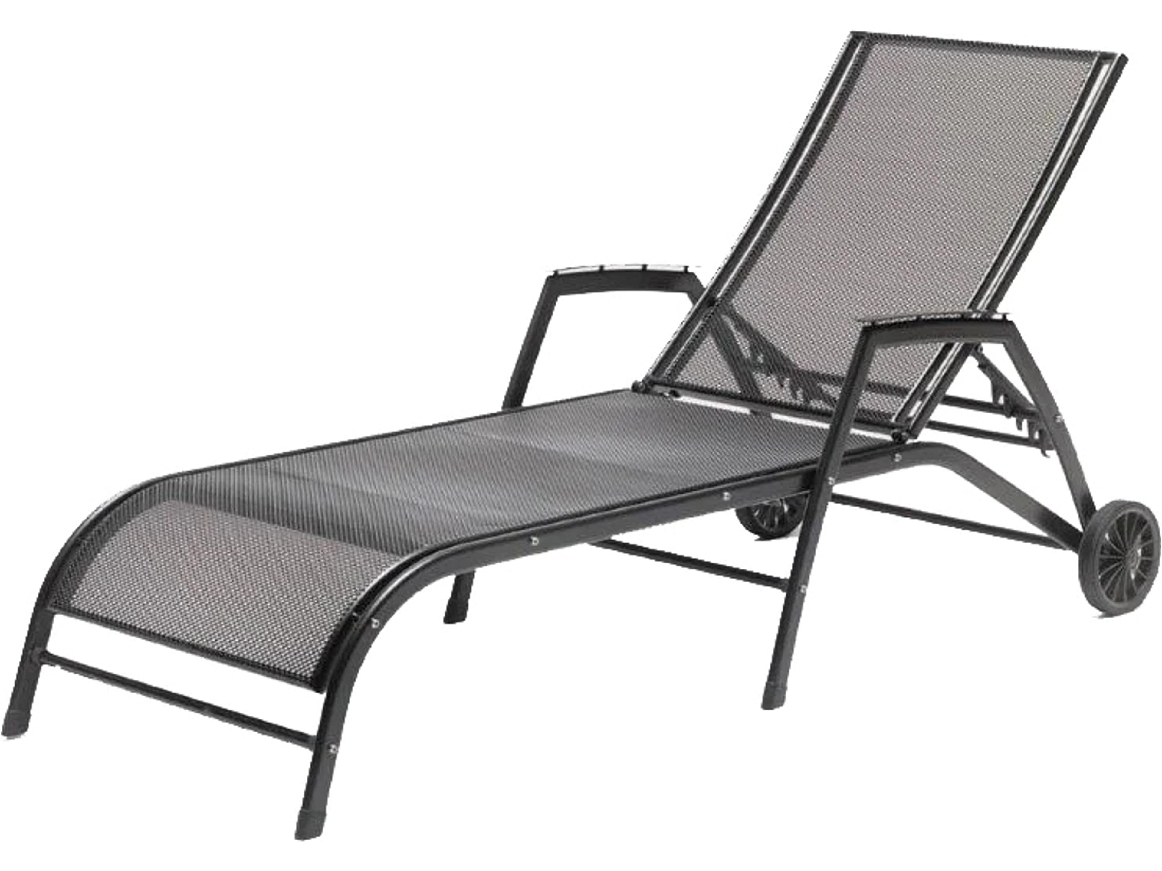 Henley Closeout Grey Steel Adjustable Outdoor Chaise Lounge