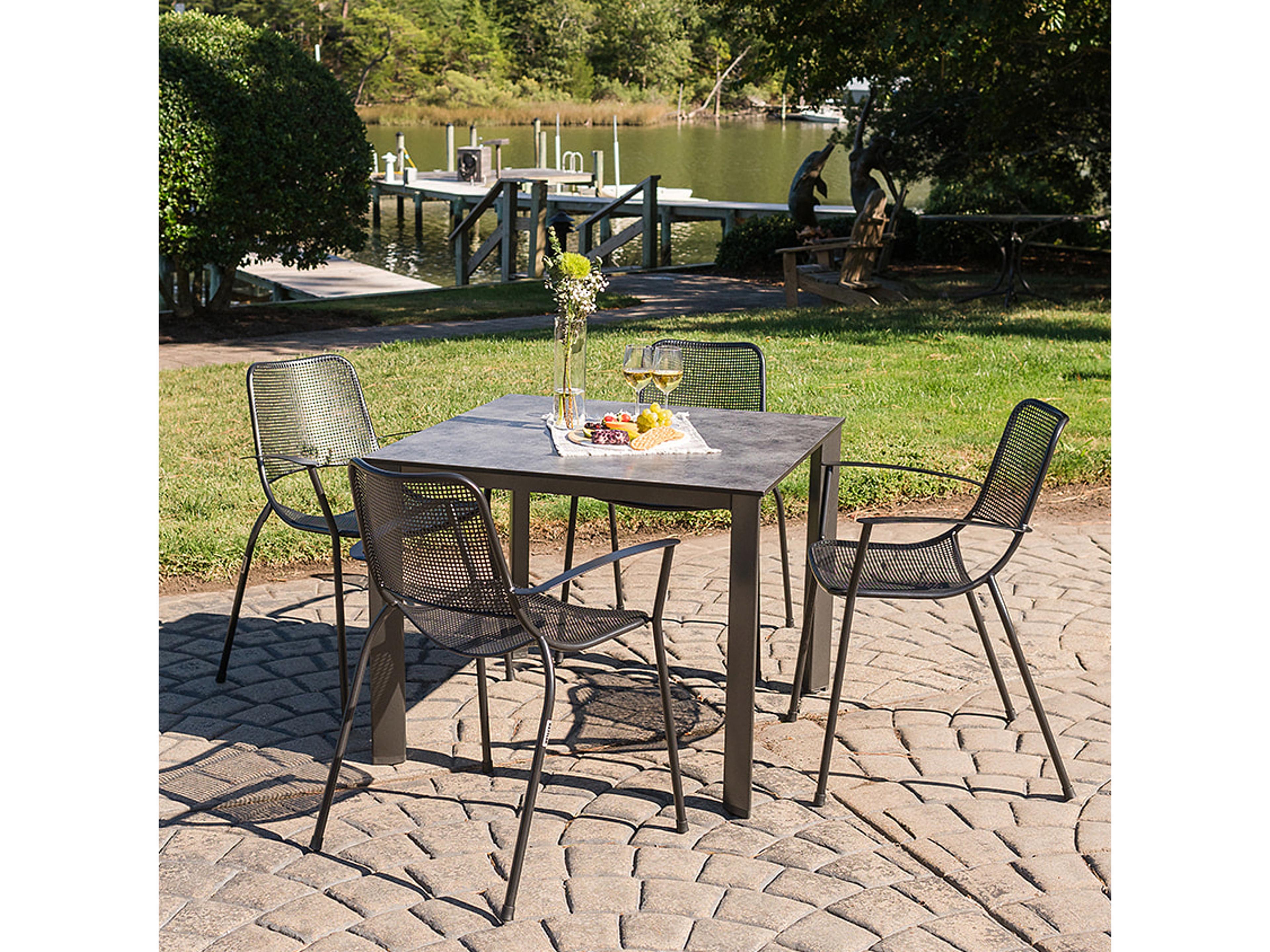 Metro Grey Steel Dining Set