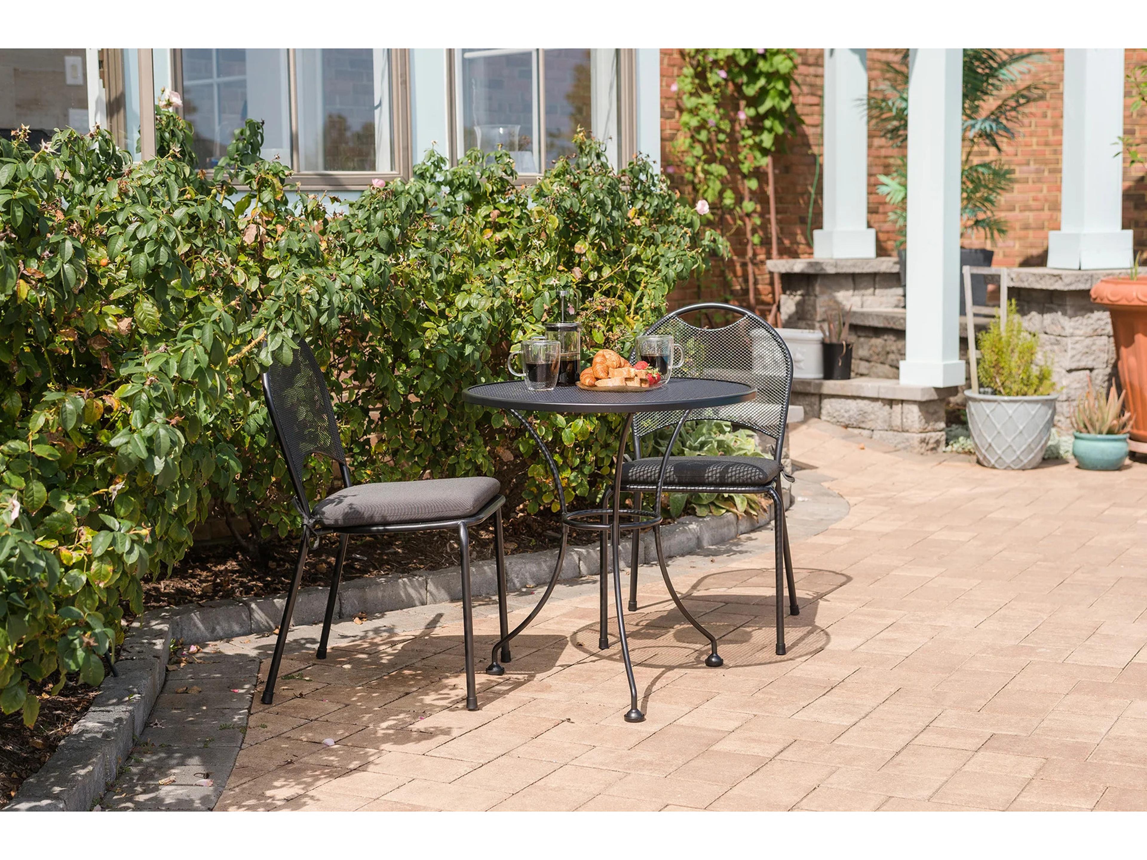 Kettler Mesh Steel Gray Round Outdoor Bistro Table