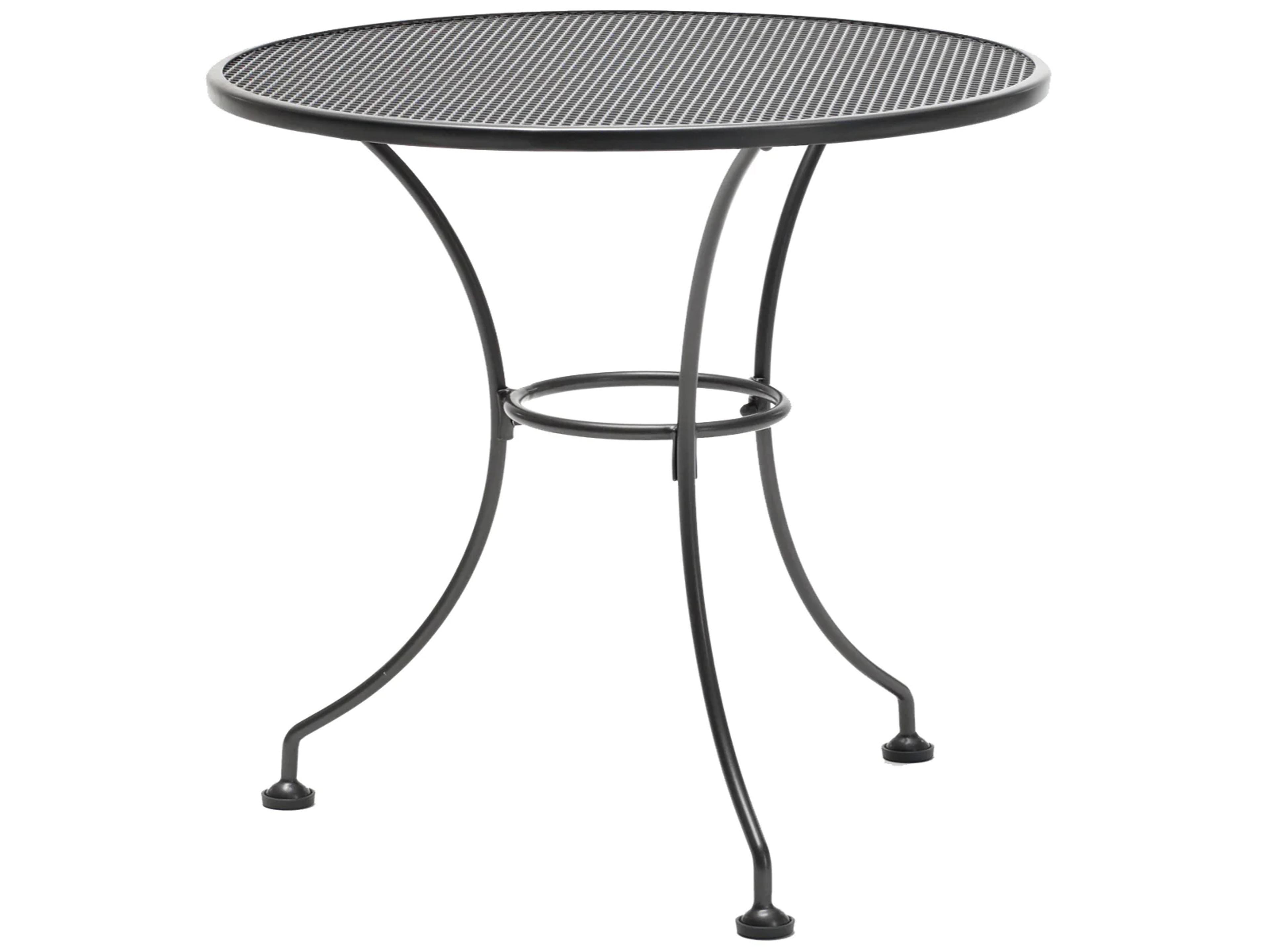 Mesh Steel Gray Round Outdoor Patio Bistro Table