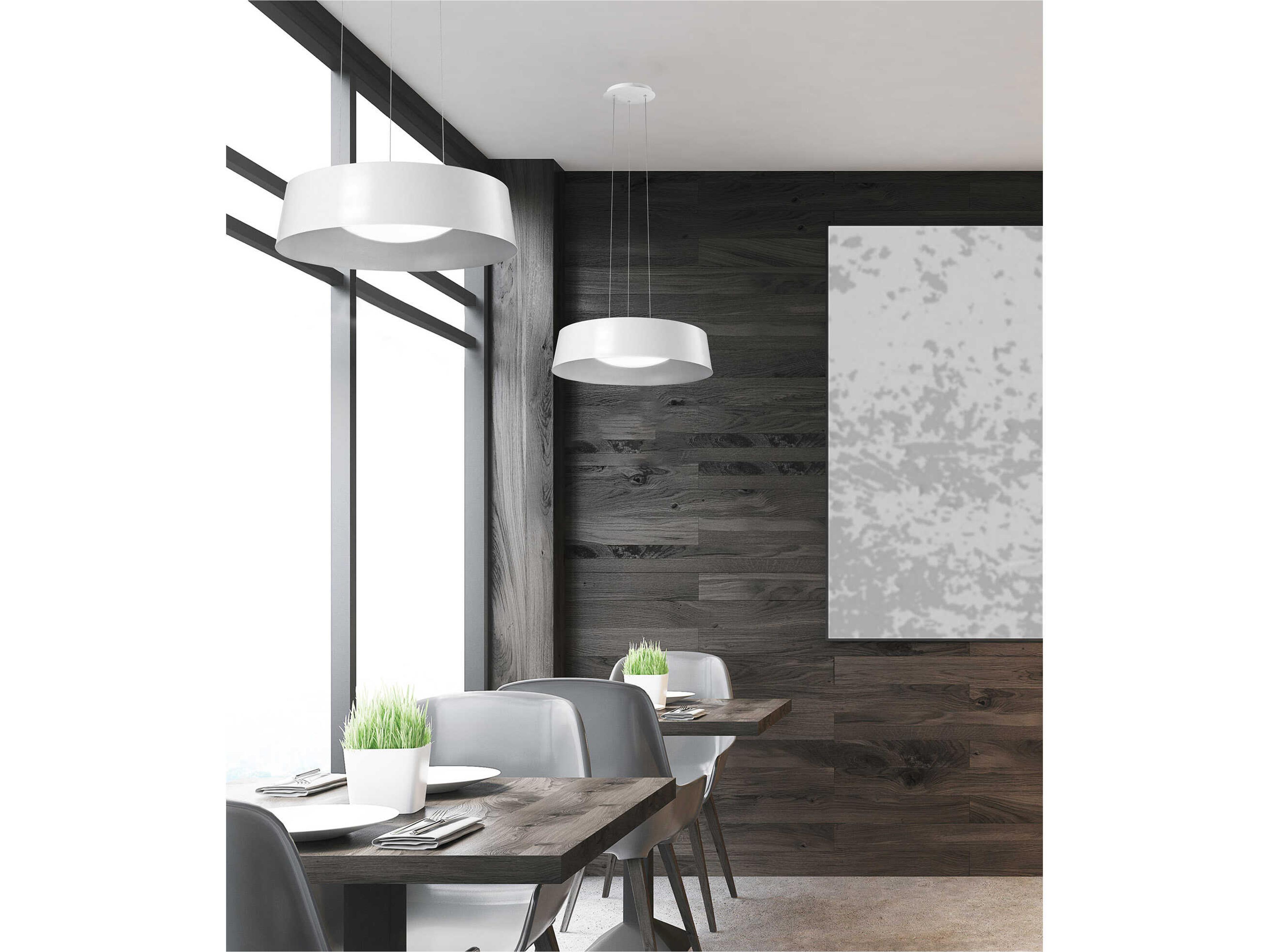 Kuzco Lighting Sampson White Drum Pendant