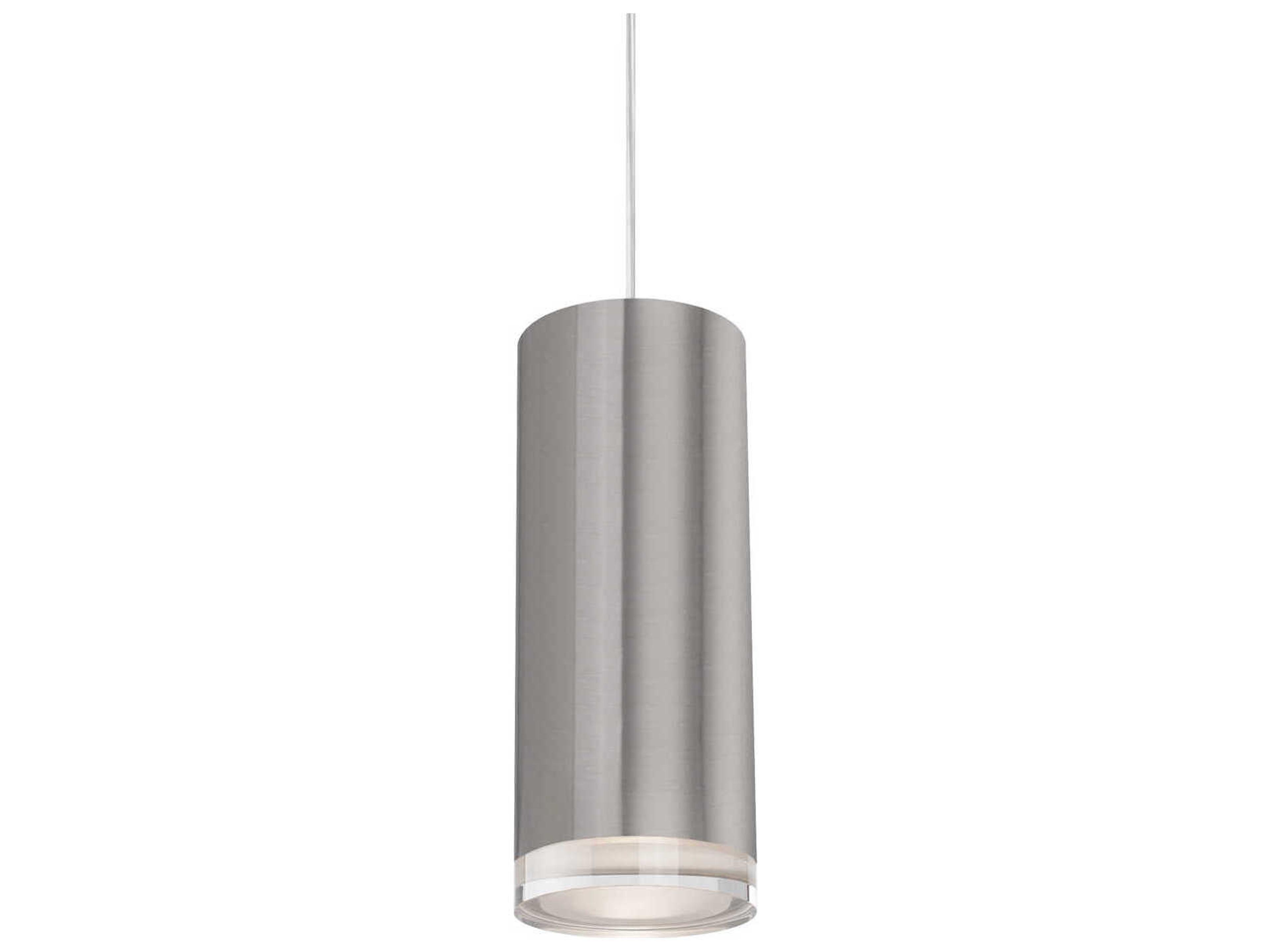 Cameo Brushed Nickel Cylinder Mini Pendant