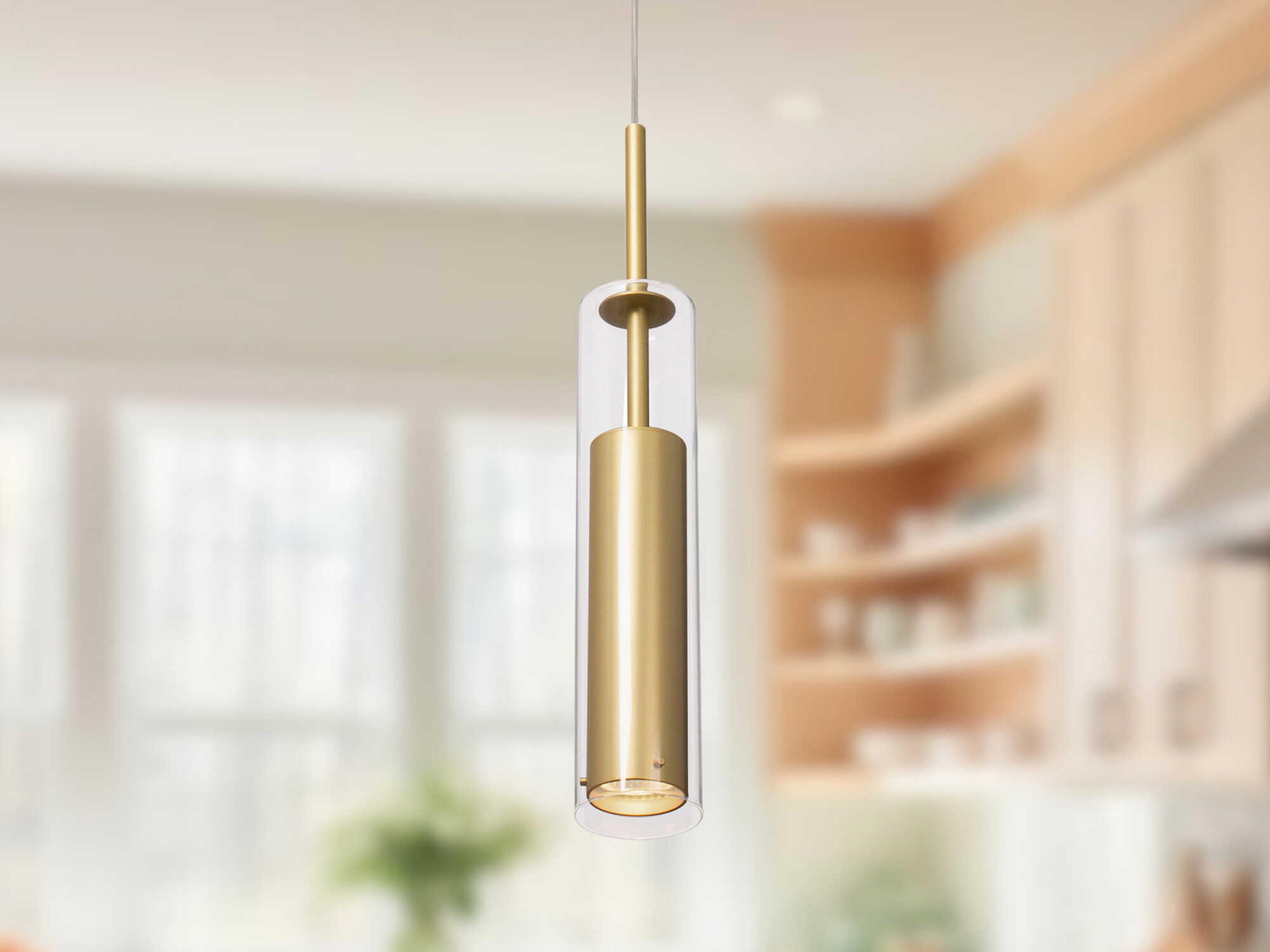 Kuzco Lighting Jarvis 1-Light Brushed Gold Cylinder Mini Pendant