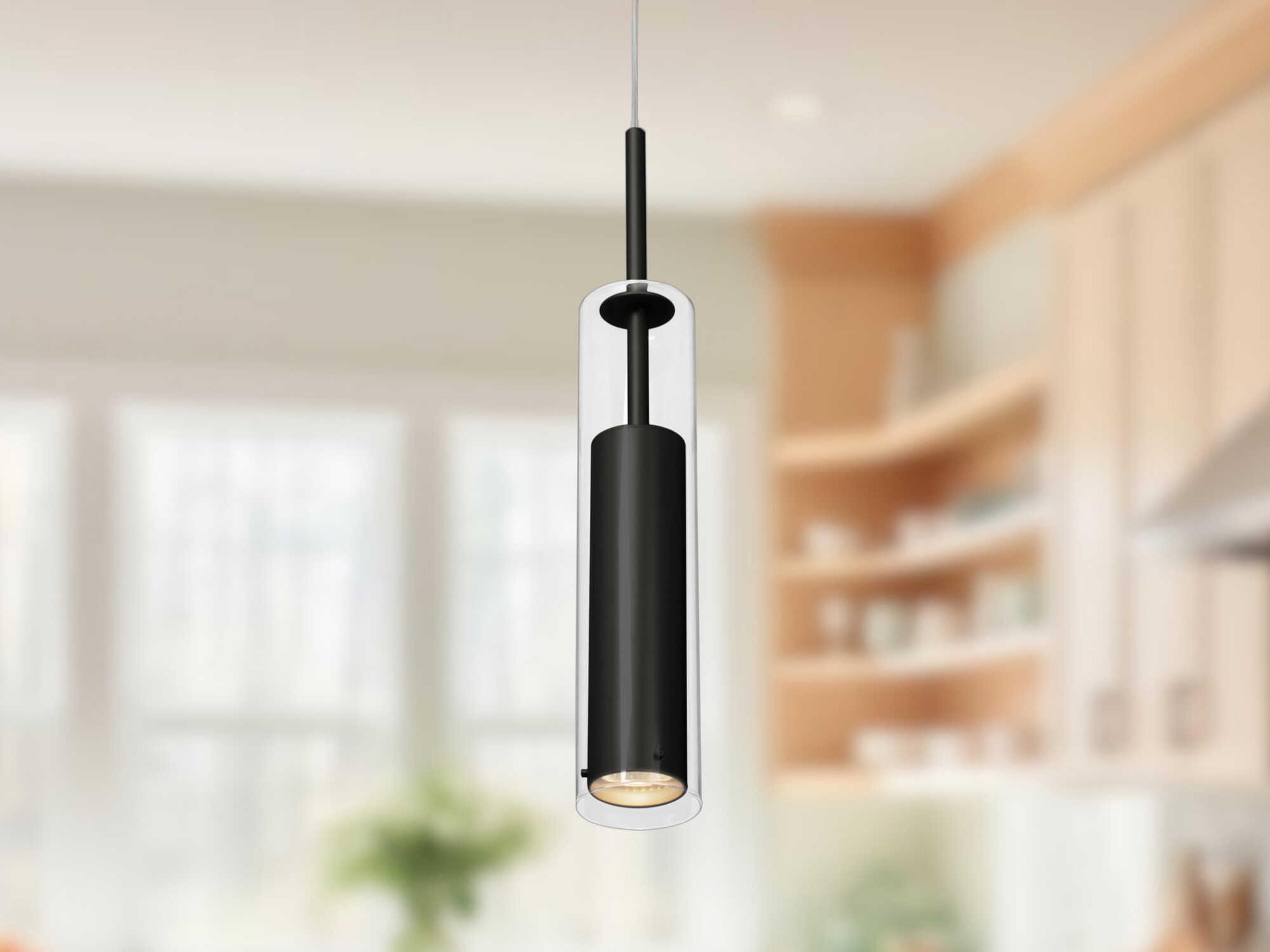 Kuzco Lighting Jarvis 1-Light Black Cylinder Mini Pendant