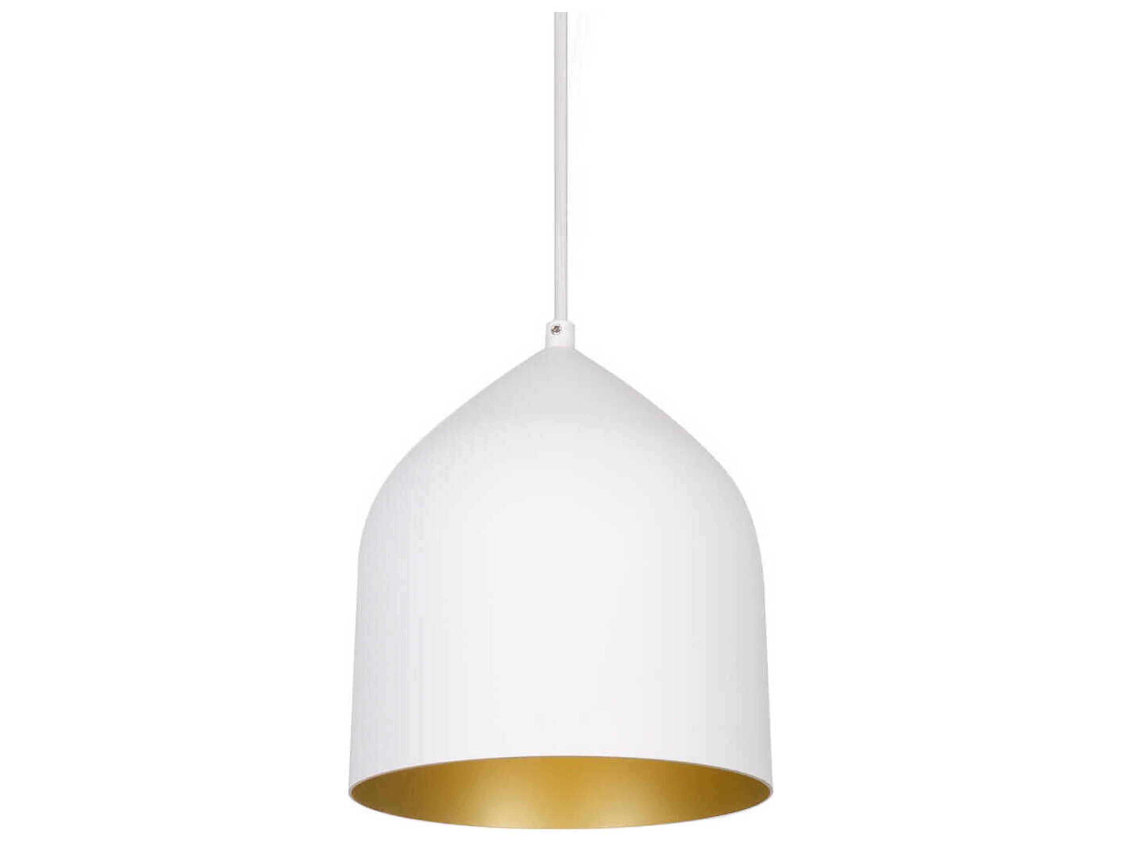 Helena 1-Light White Gold Bell Mini Pendant