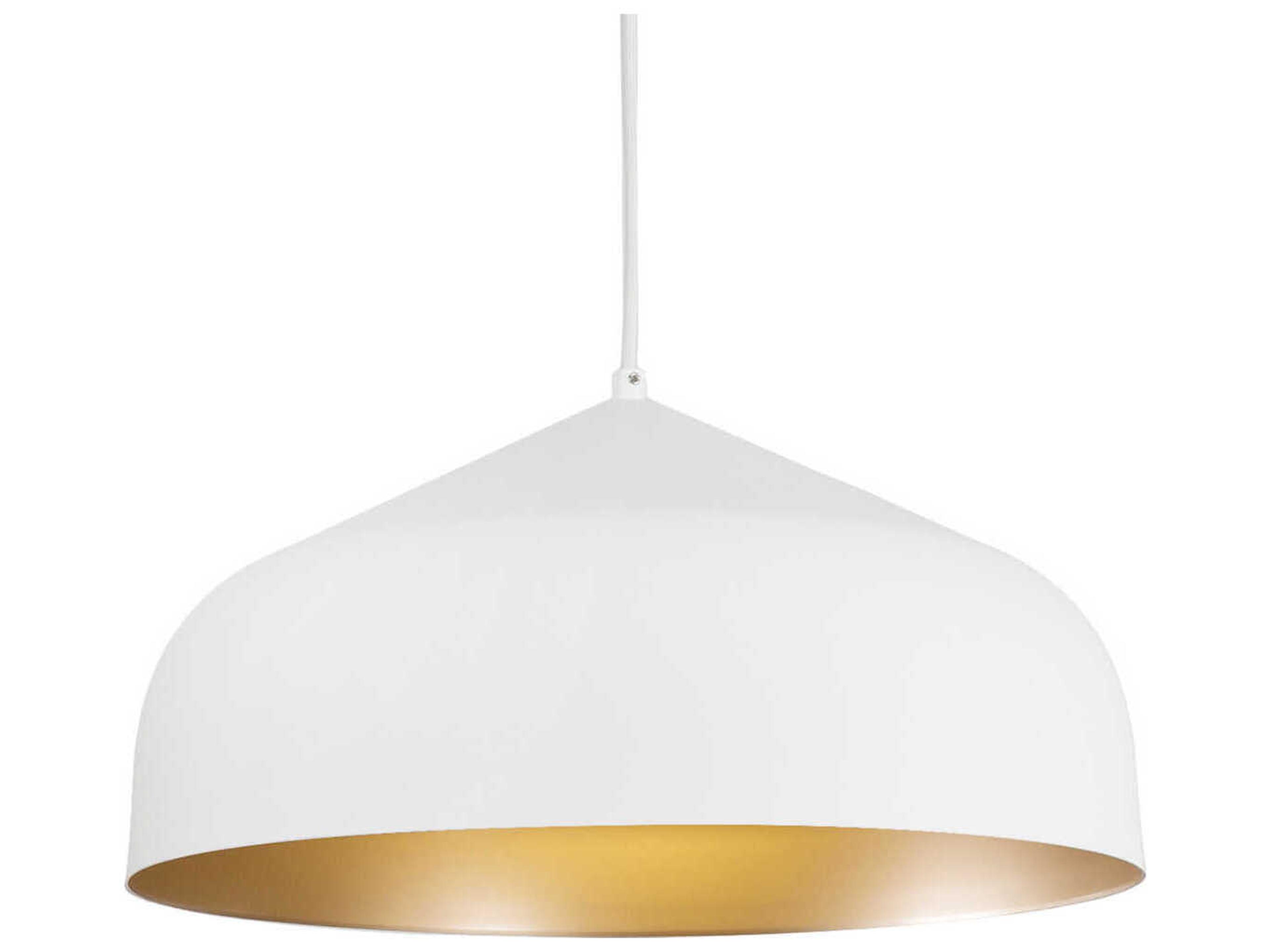 Helena 1-Light White Gold Dome Pendant