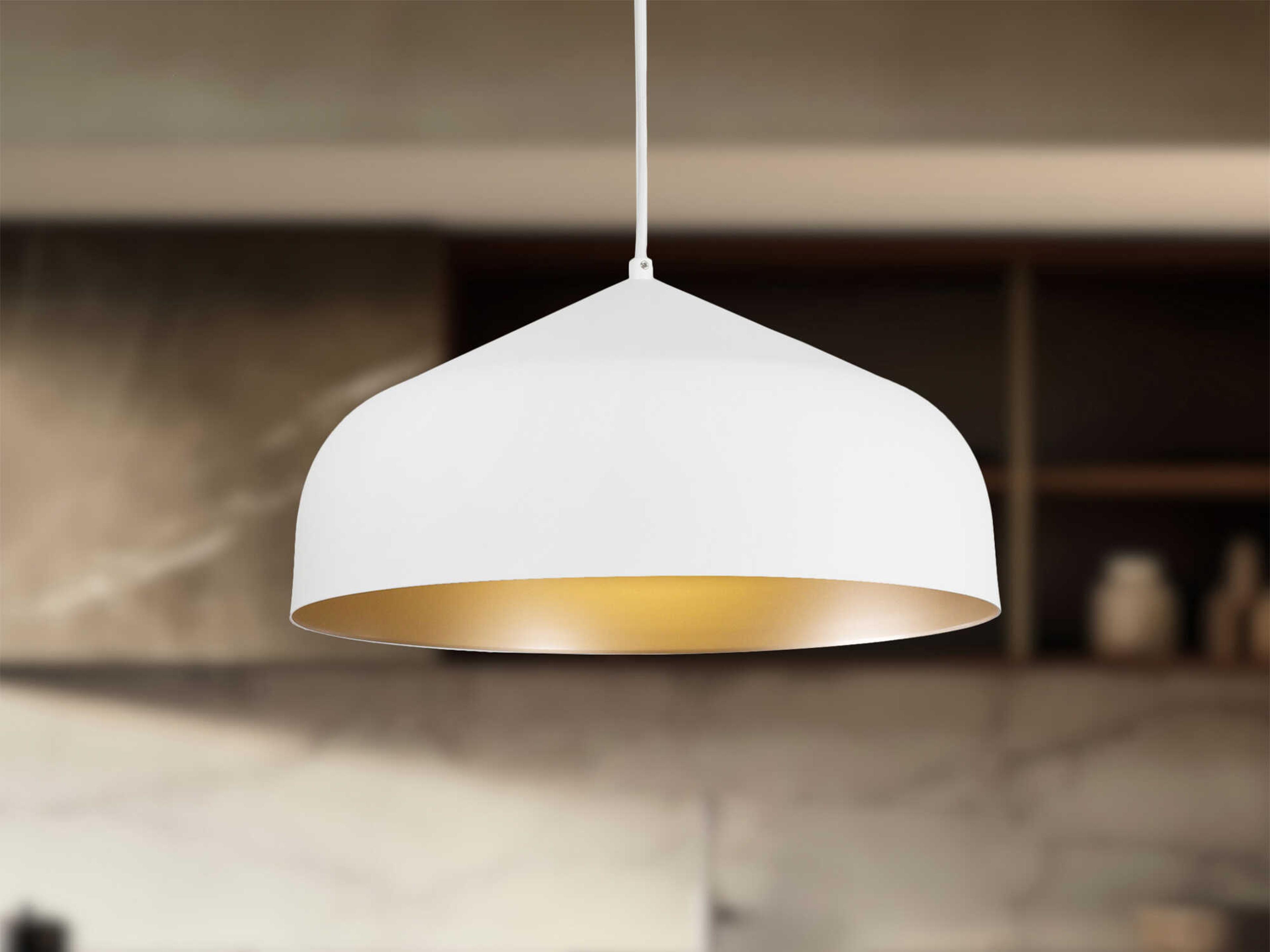 Kuzco Lighting Helena 1-Light White Gold Dome Pendant