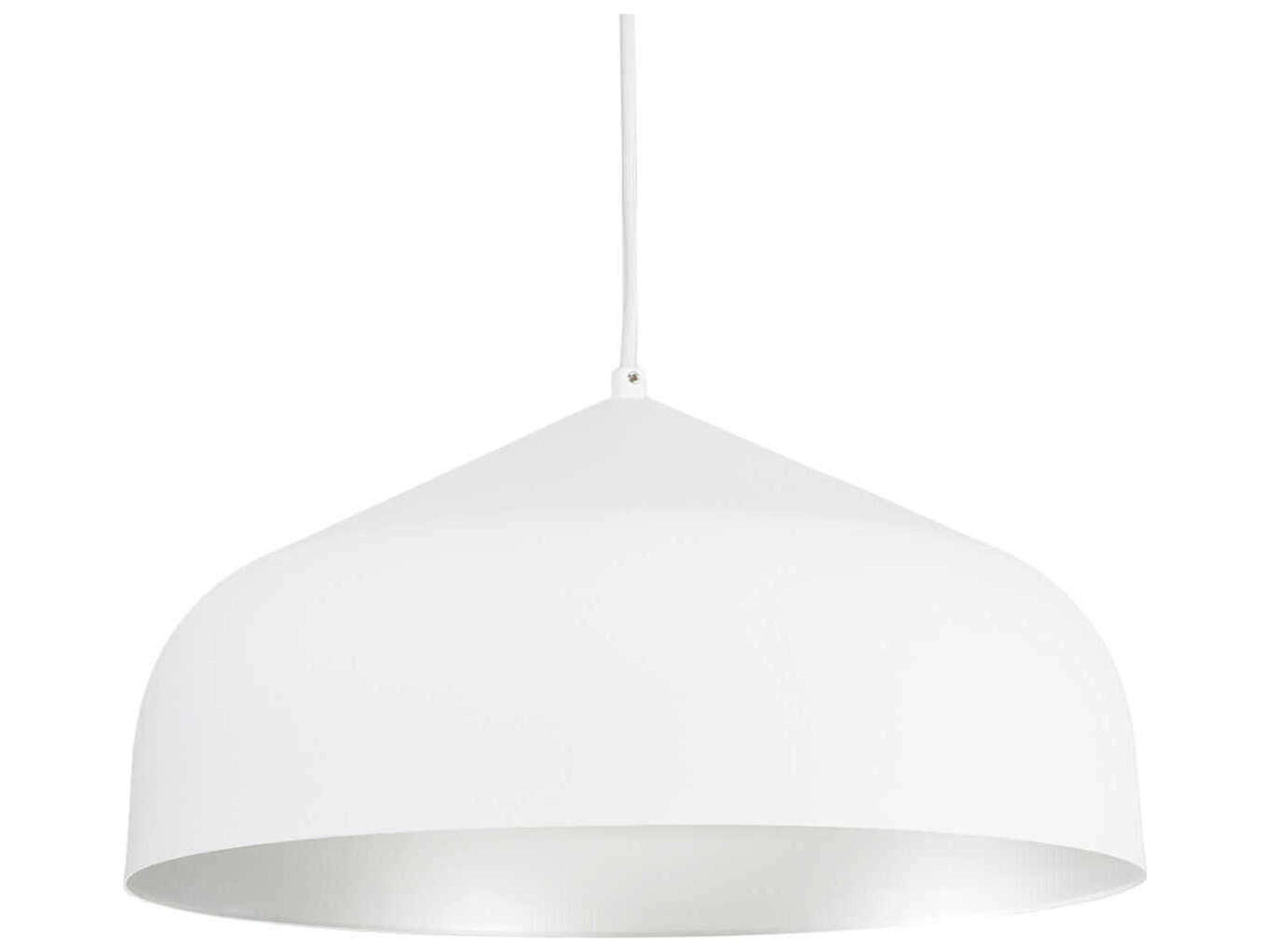 Helena 1-Light White Silver Dome Pendant