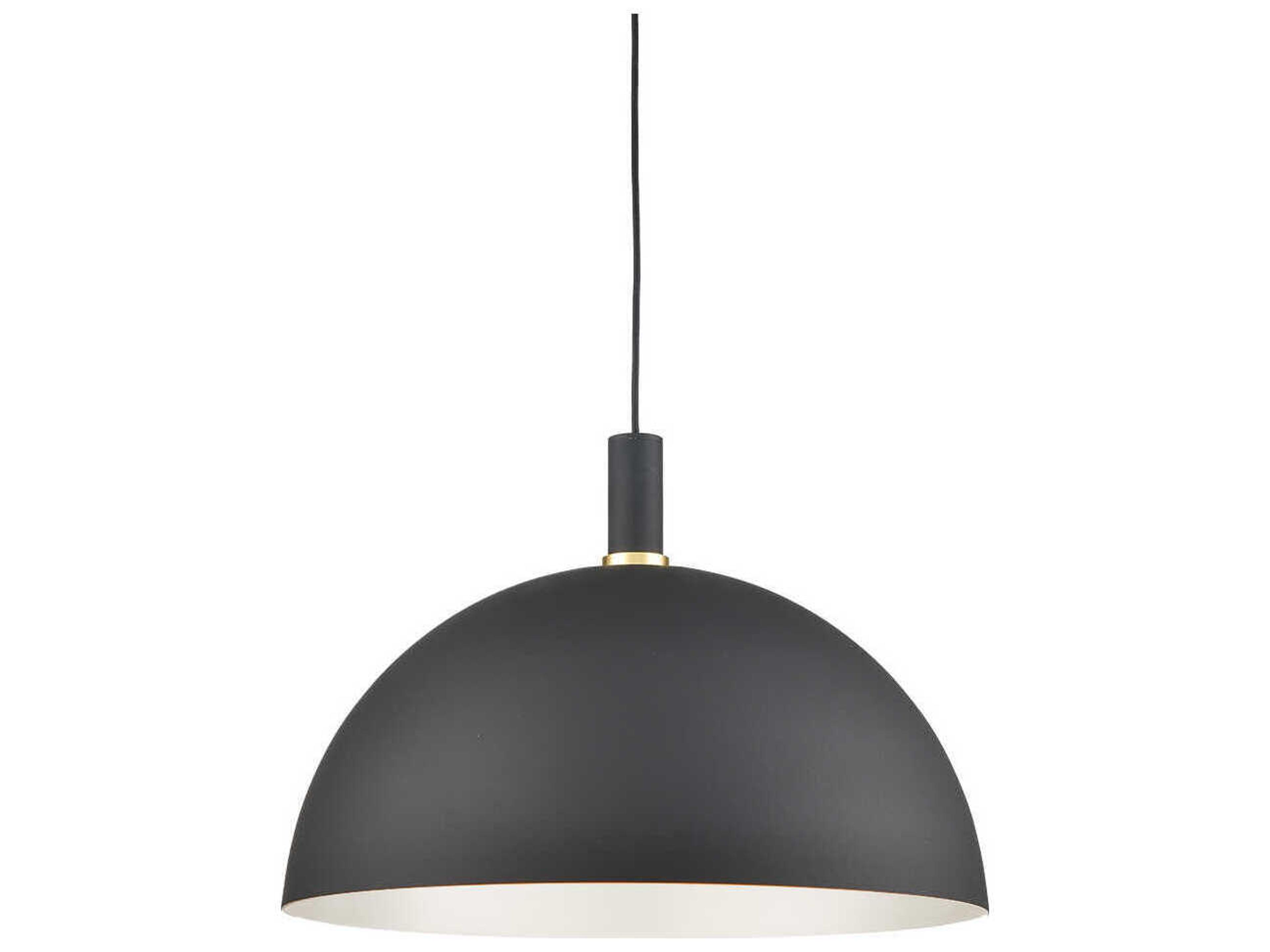 Archibald 1-Light Black Gold Dome Pendant