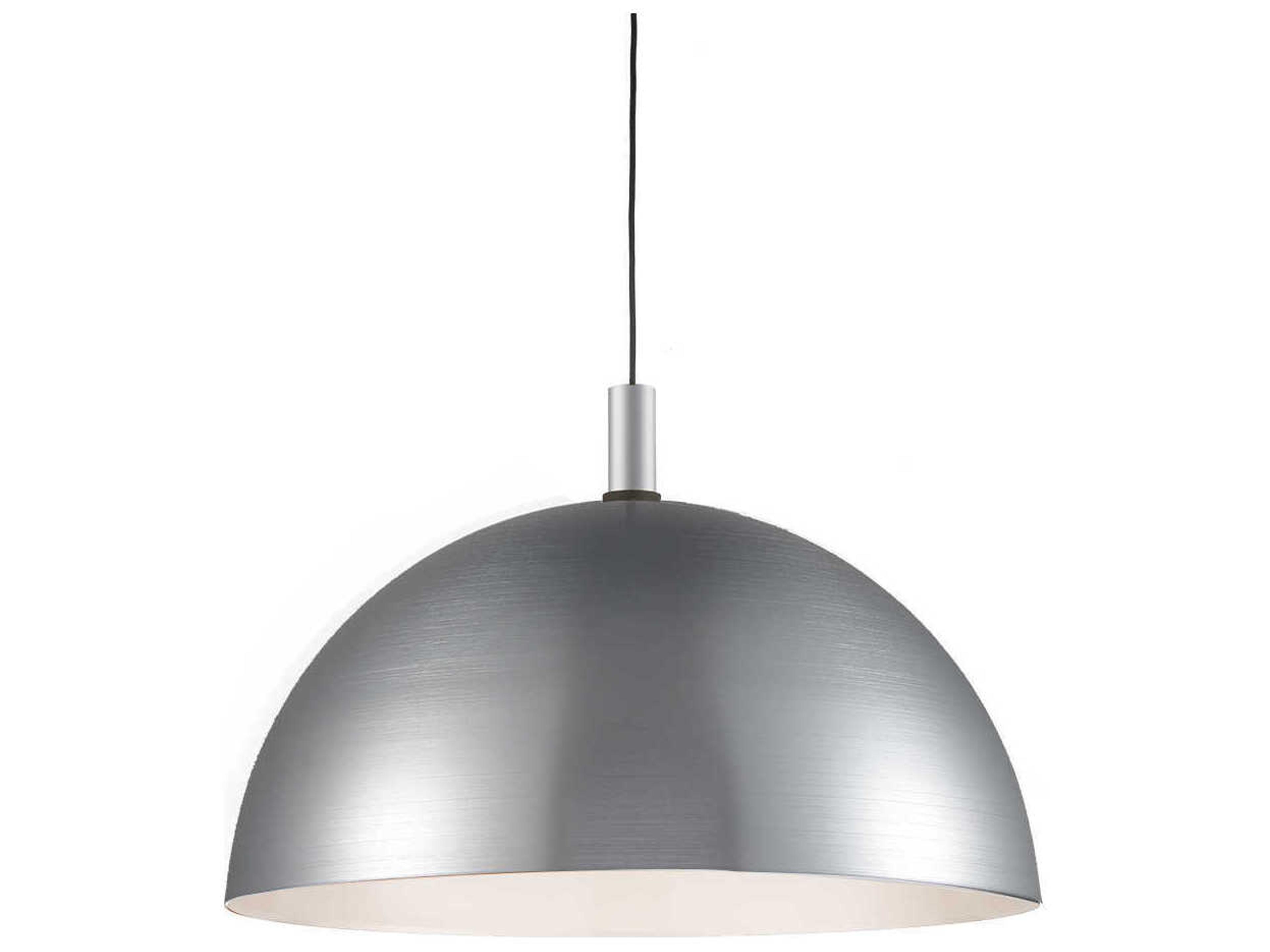 Archibald 1-Light Brushed Nickel Black Dome Pendant