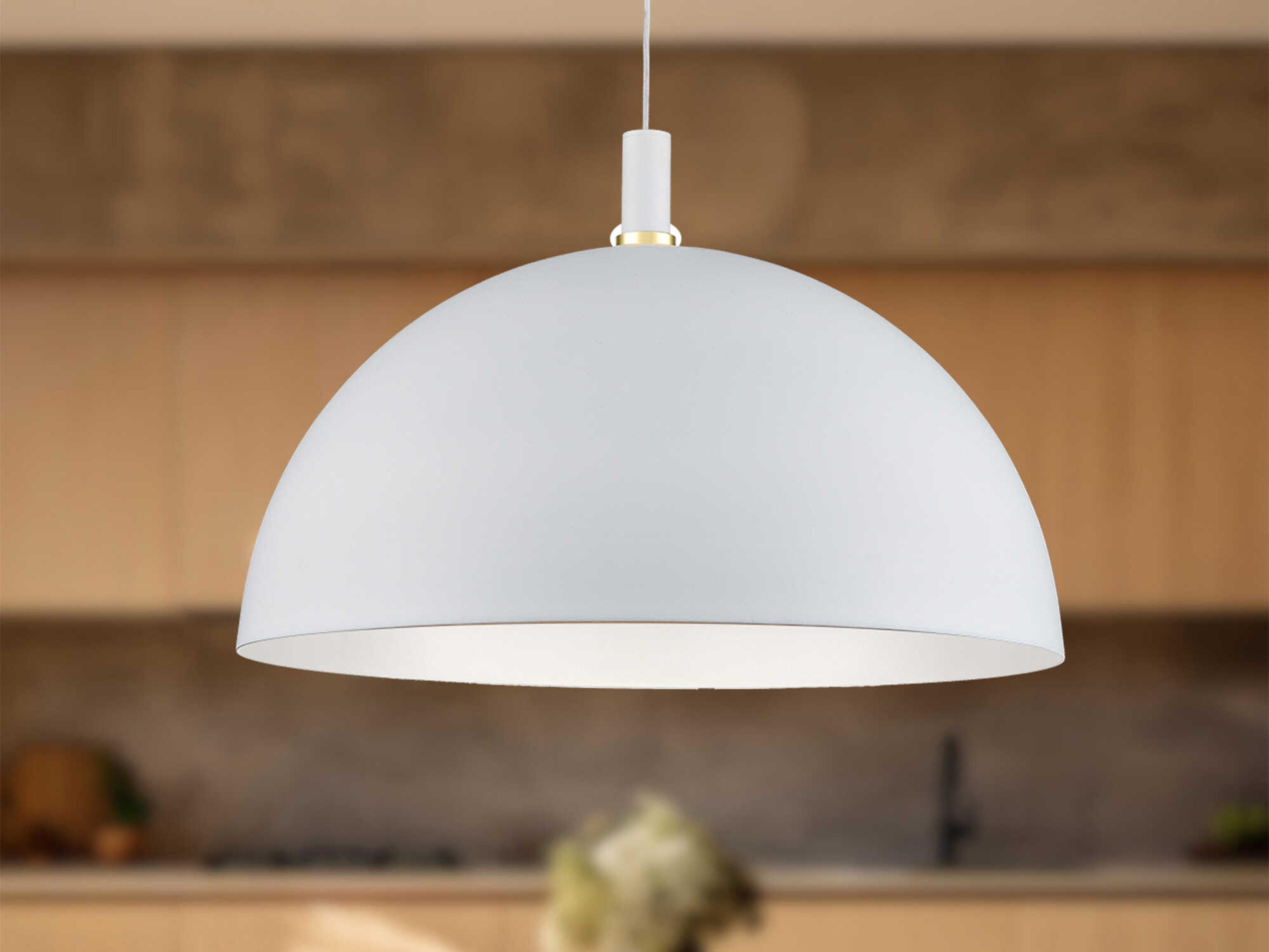 Kuzco Lighting Archibald 1-Light White Gold Dome Pendant