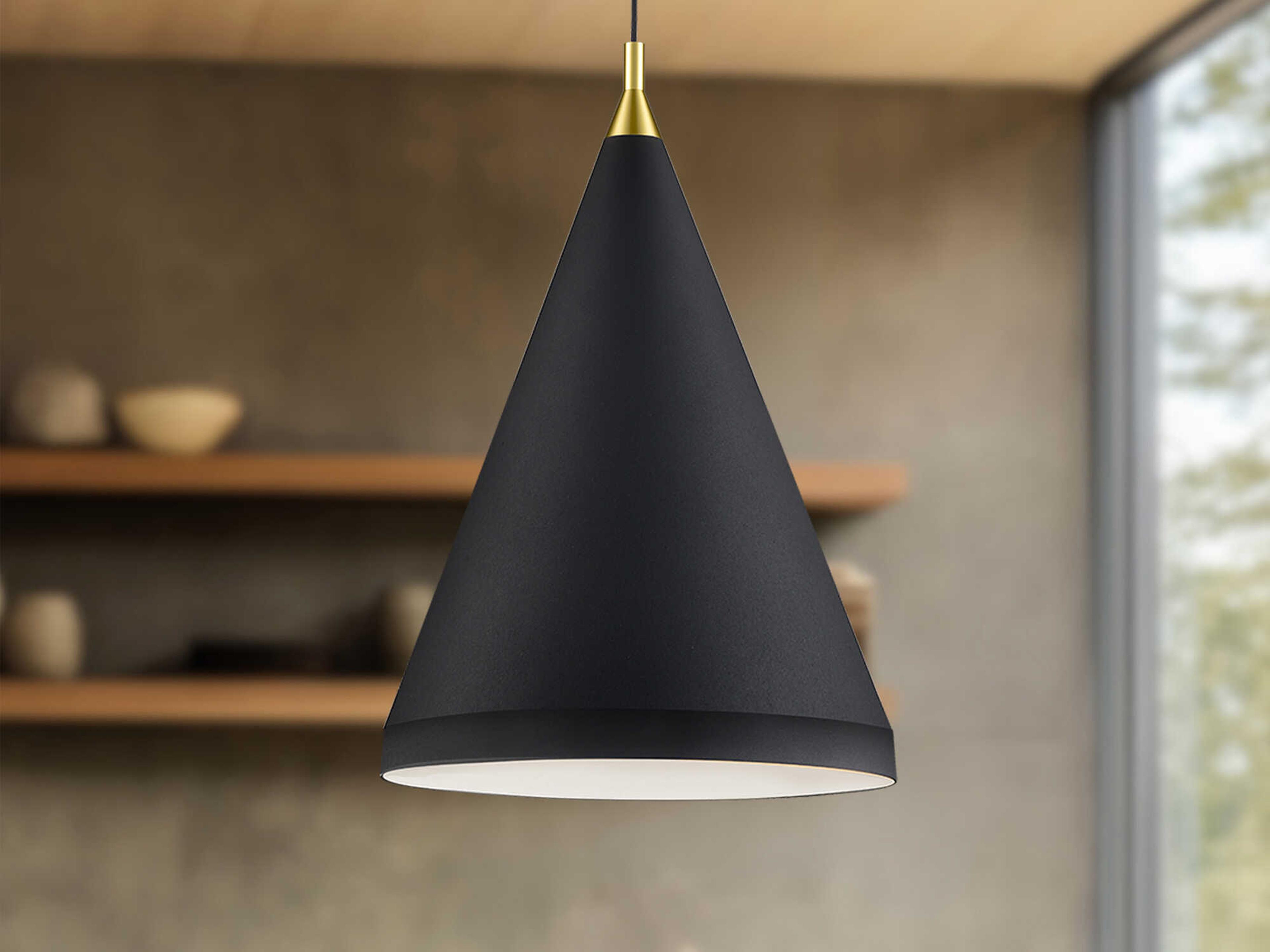 Kuzco Lighting Dorothy 1-Light Black Gold Pendant