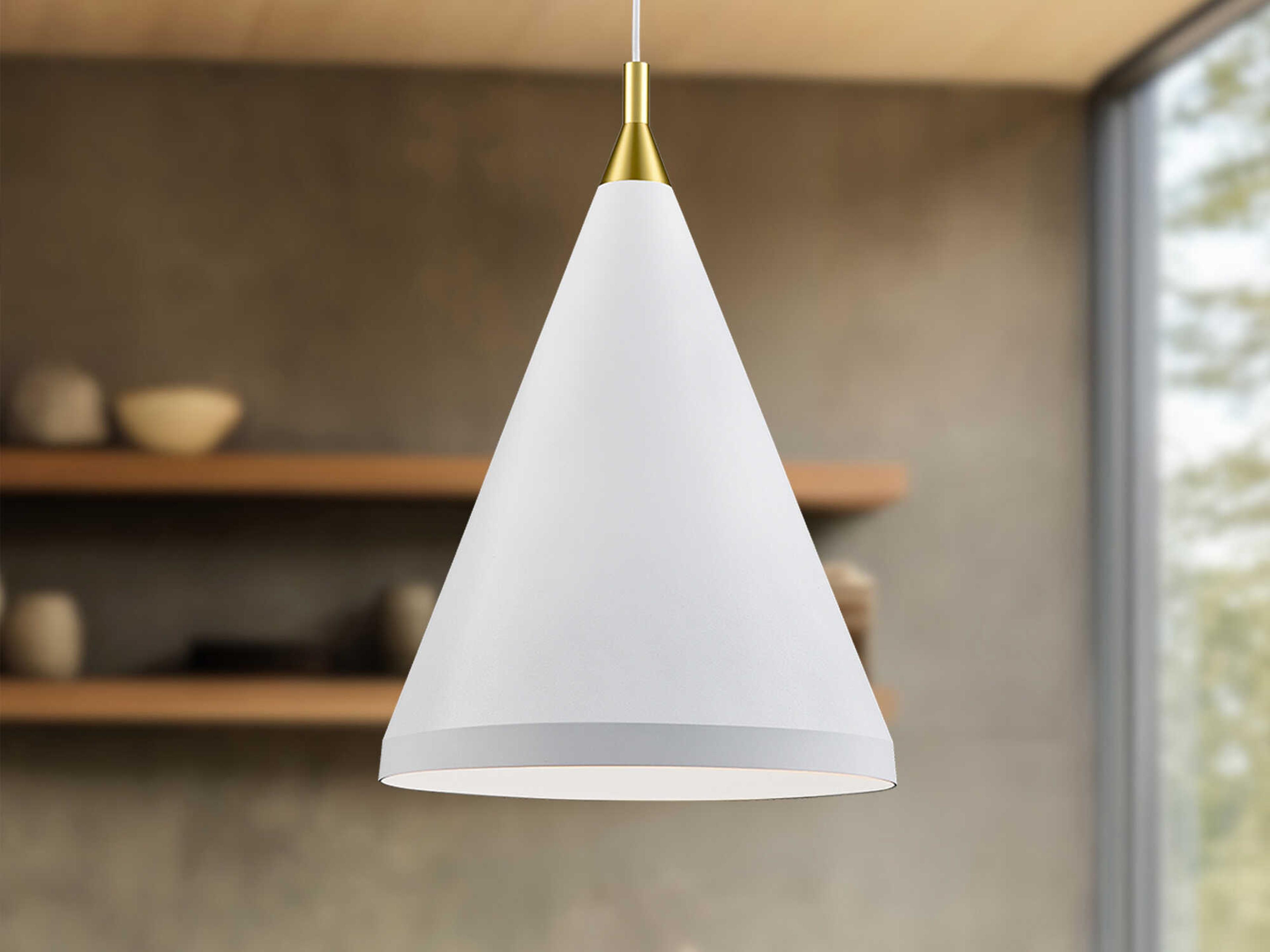 Kuzco Lighting Dorothy 1-Light White Gold Pendant