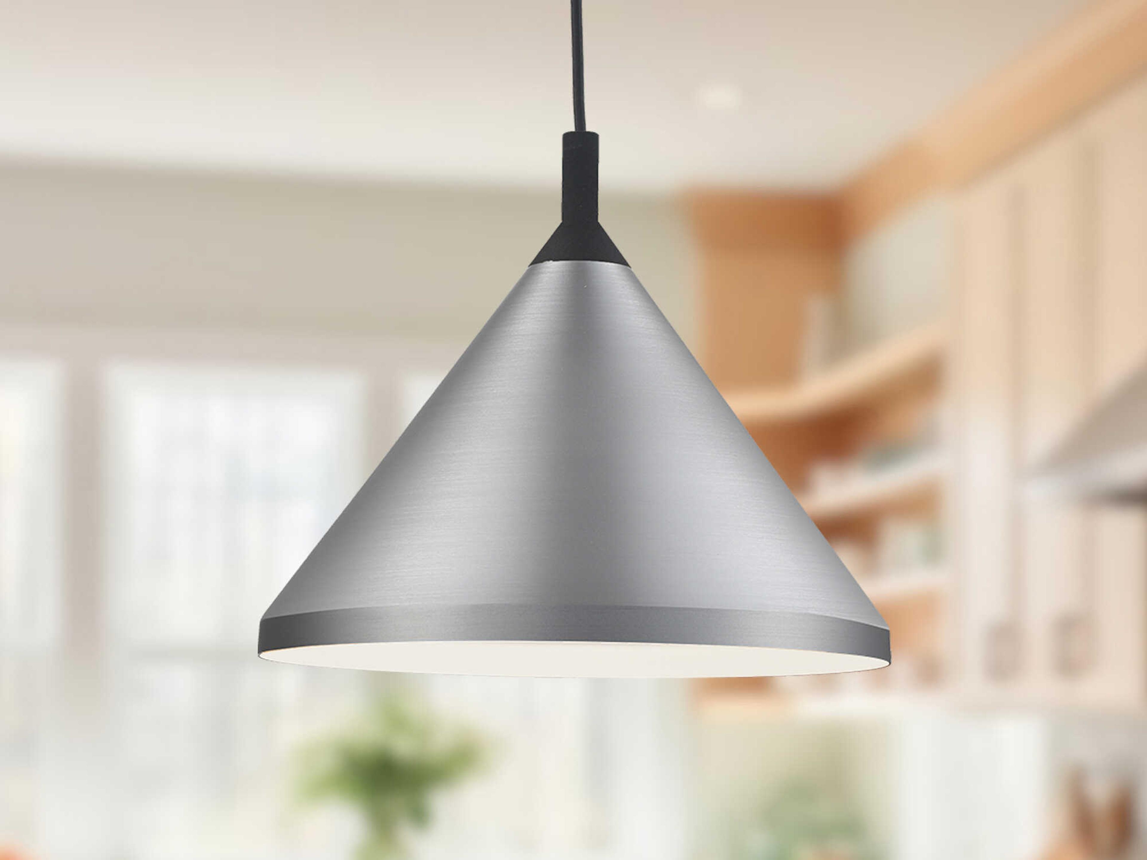 Kuzco Lighting Dorothy 1-Light Brushed Nickel Black Pendant