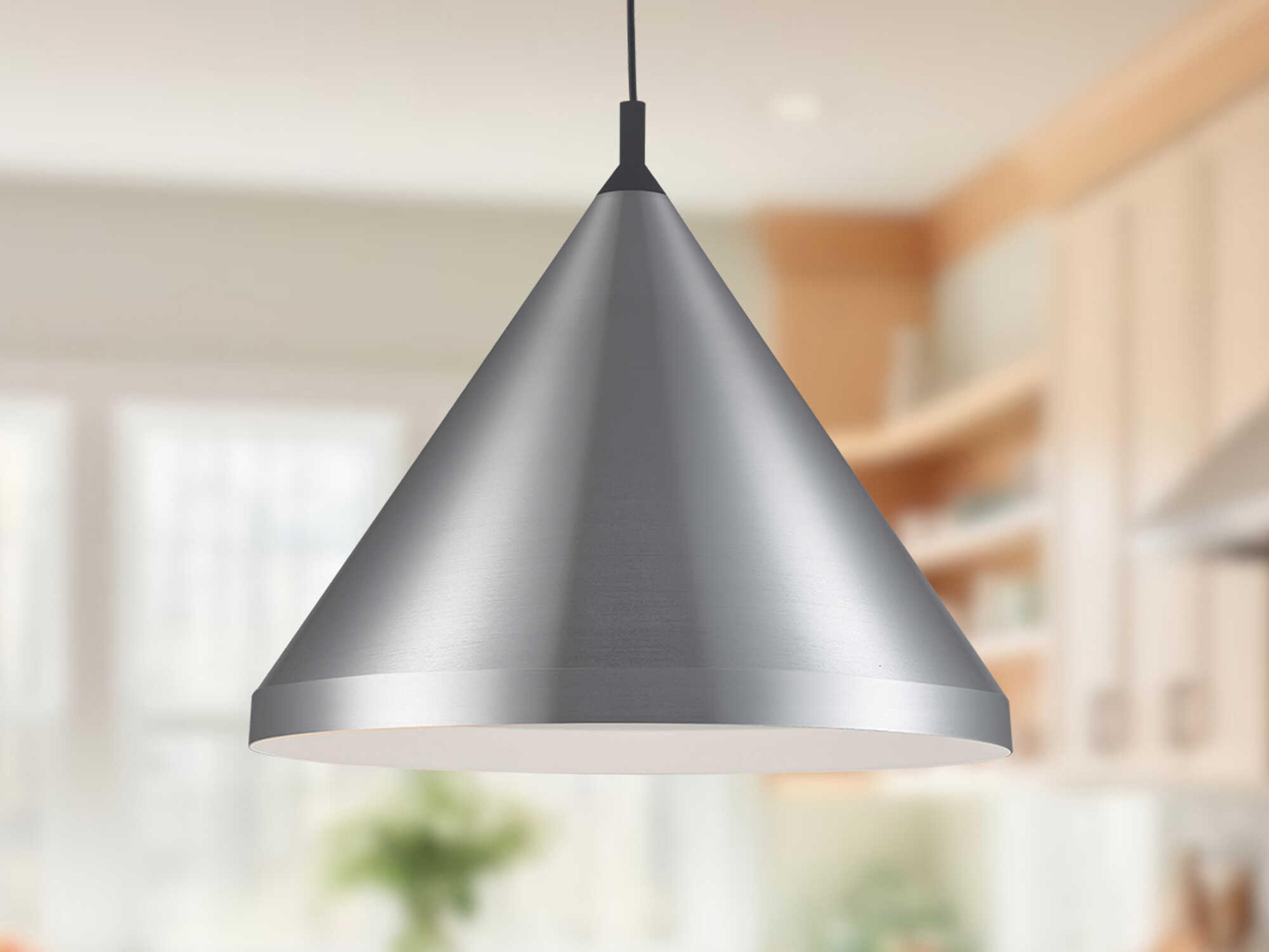 Kuzco Lighting Dorothy 1-Light Brushed Nickel Black Pendant