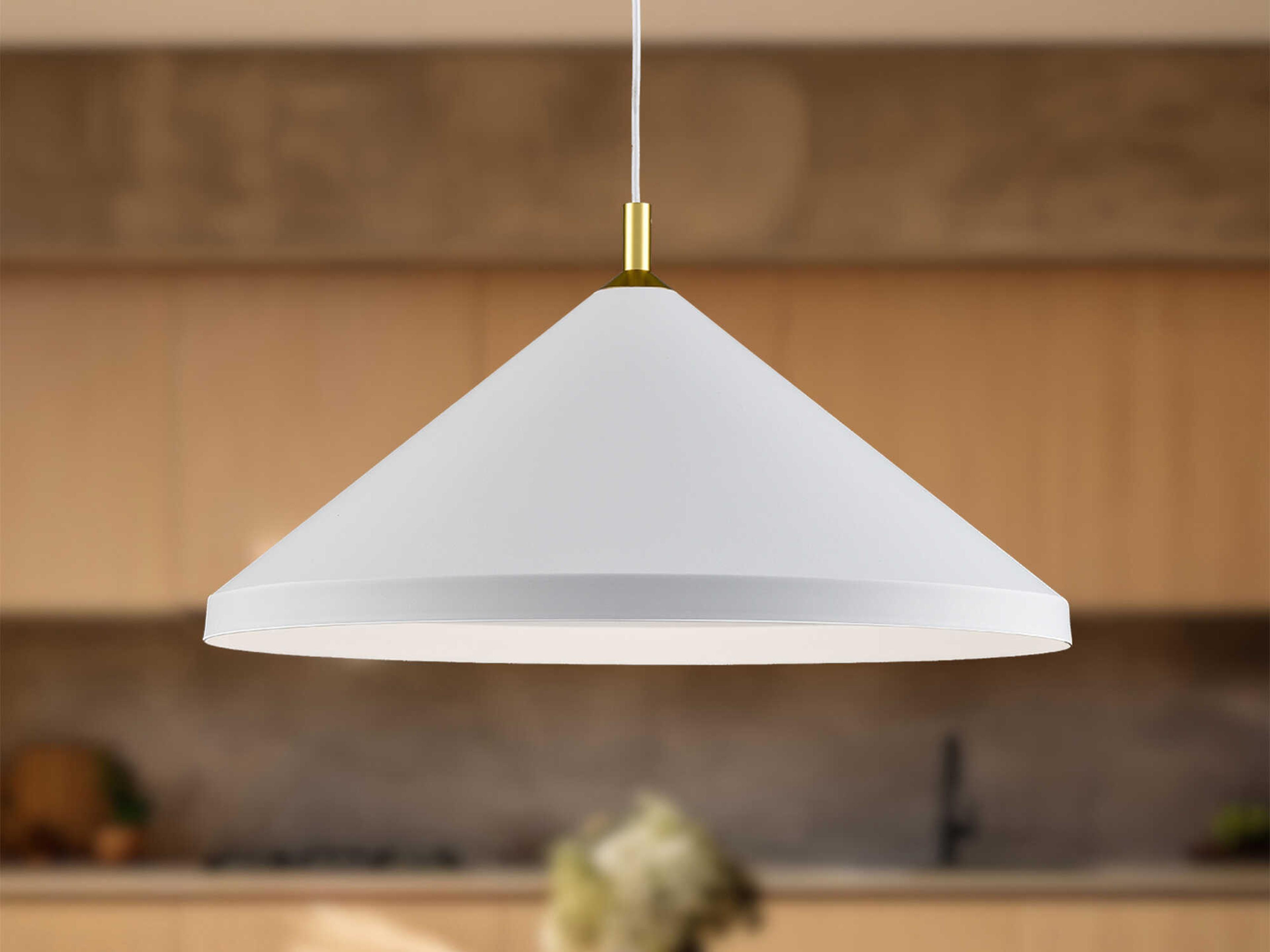 Kuzco Lighting Dorothy 1-Light White Gold Pendant