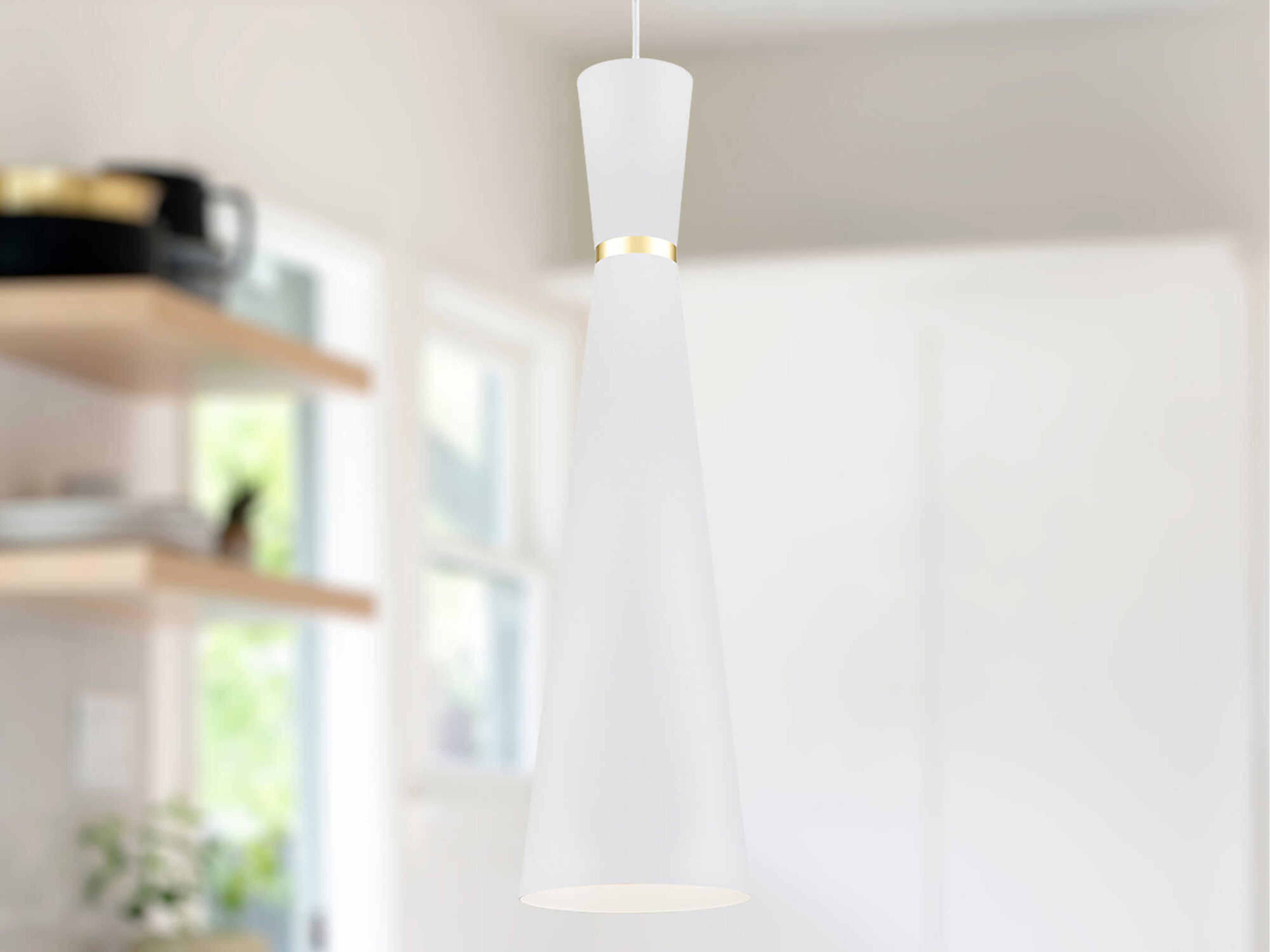 Kuzco Lighting Vanderbilt 1-Light White Gold Mini Pendant