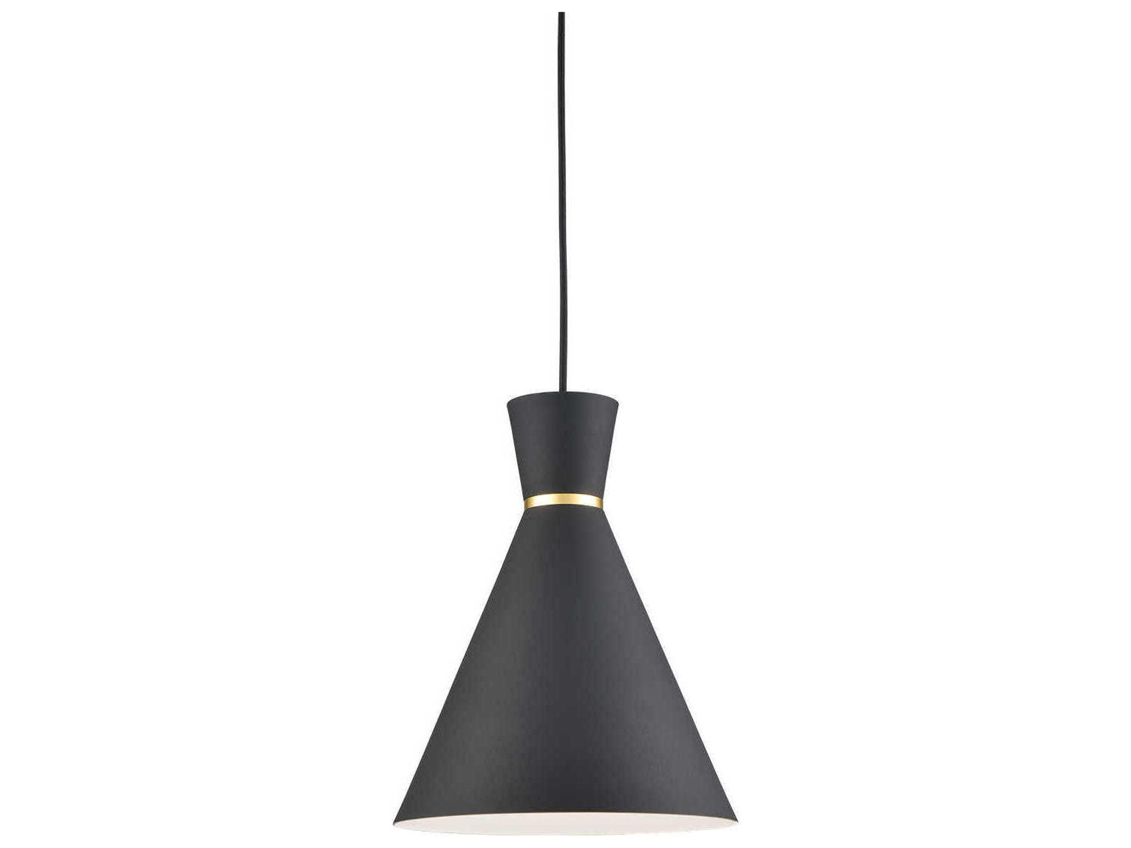 Vanderbilt 1-Light Black Gold Mini Pendant