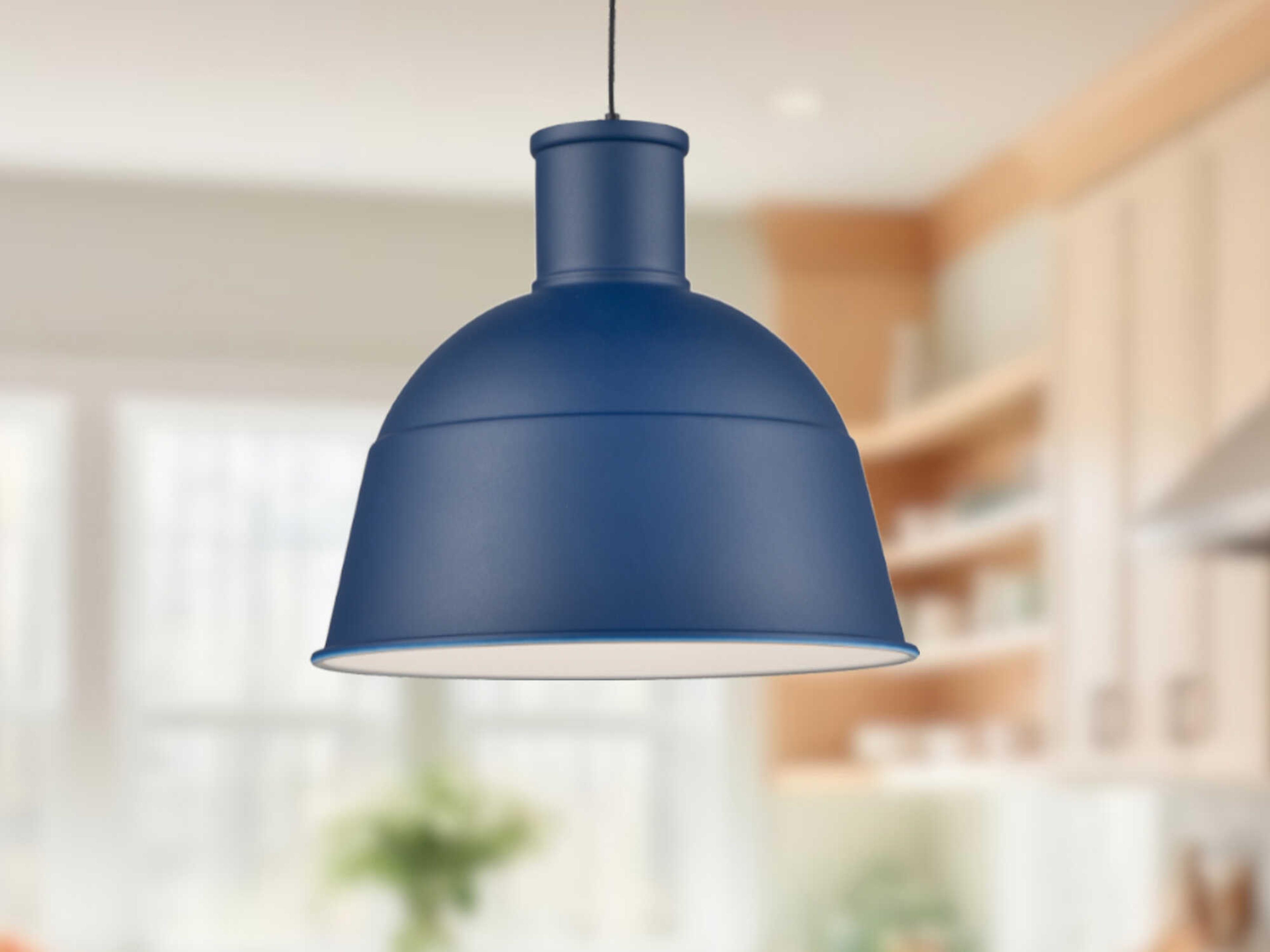 Kuzco Lighting Irving 1-Light Indigo Blue Dome Pendant