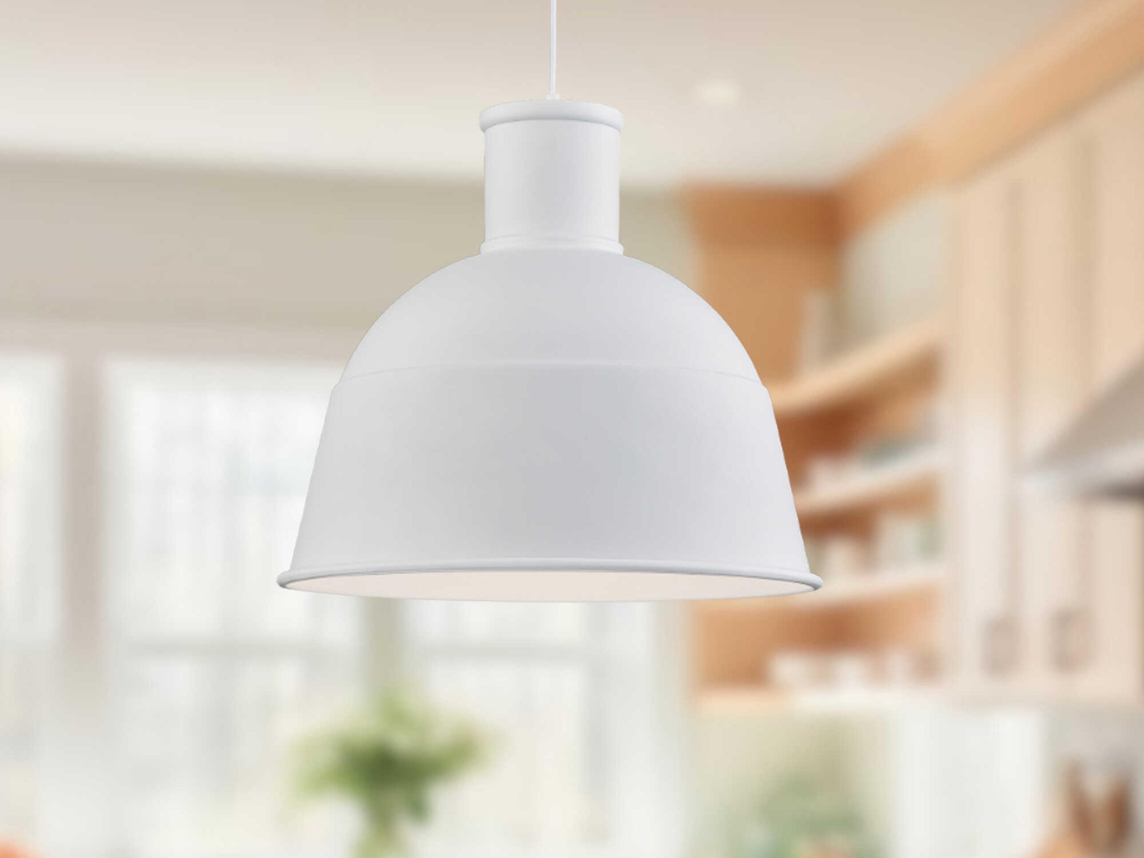 Kuzco Lighting Irving 1-Light White Dome Pendant