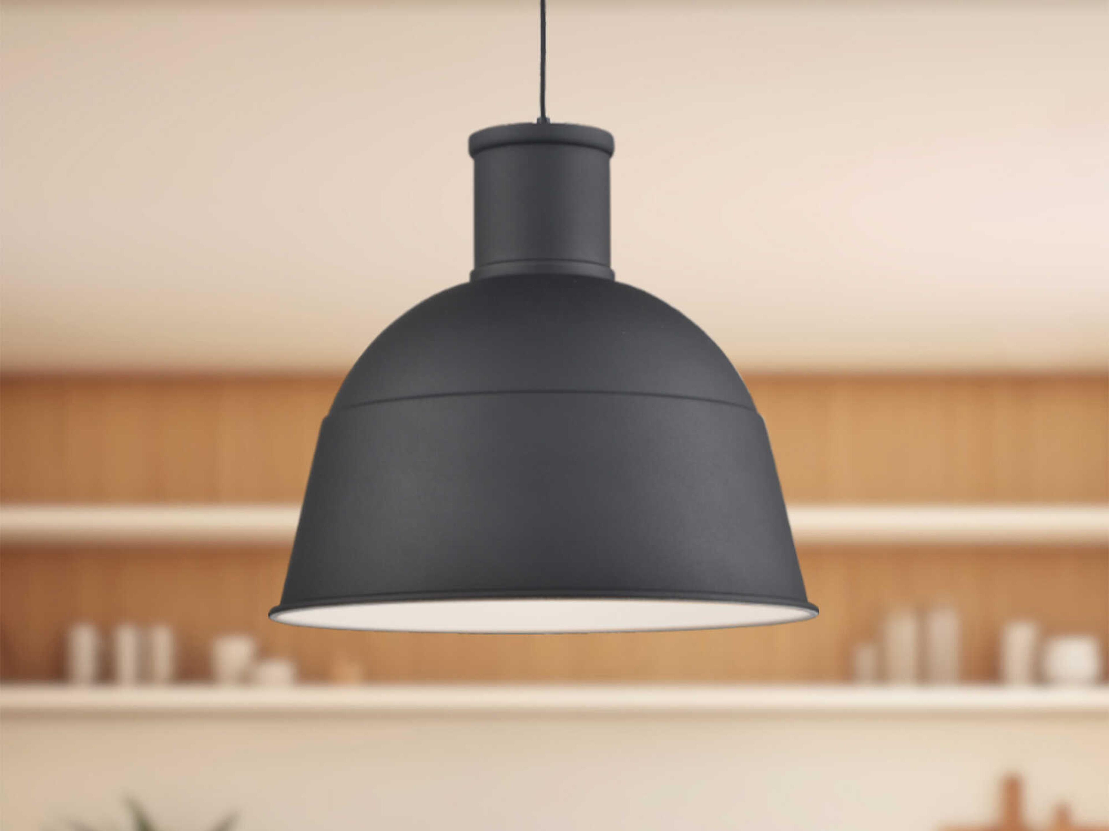 Kuzco Lighting Irving 1-Light Black Dome Pendant