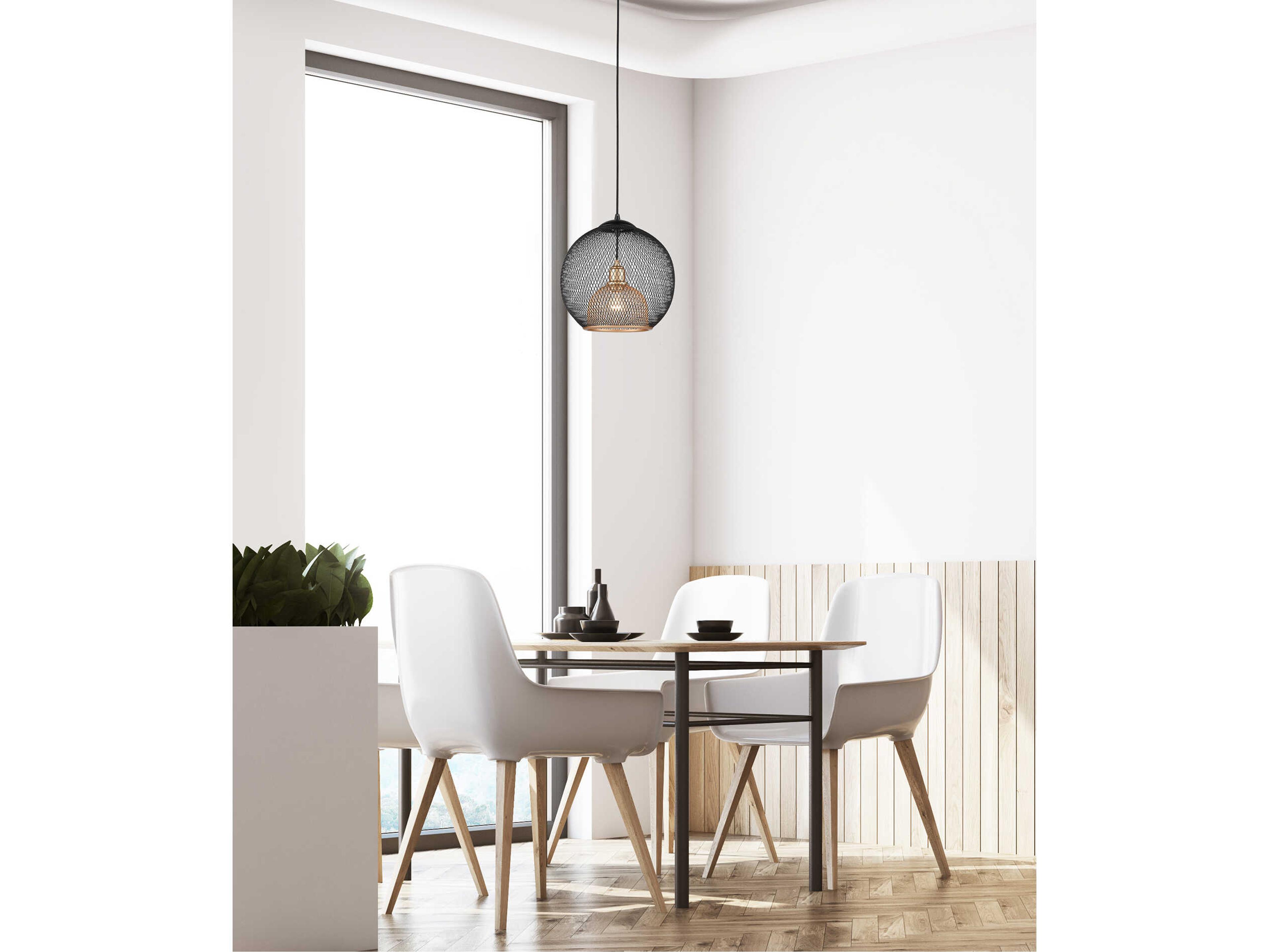 Kuzco Lighting Gibraltar 1-Light Black Gold Globe Mini Pendant