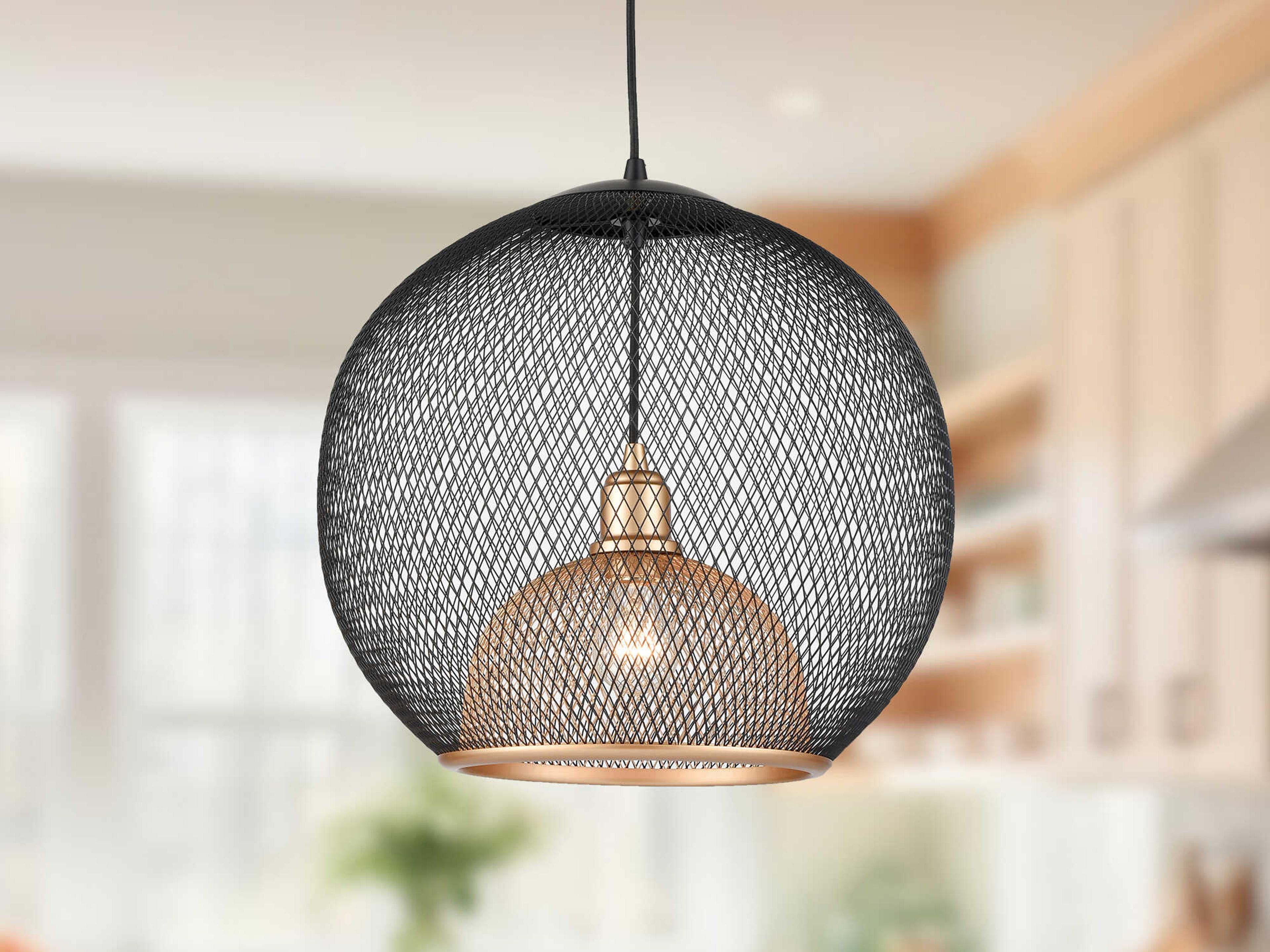 Kuzco Lighting Gibraltar 1-Light Black Gold Globe Pendant