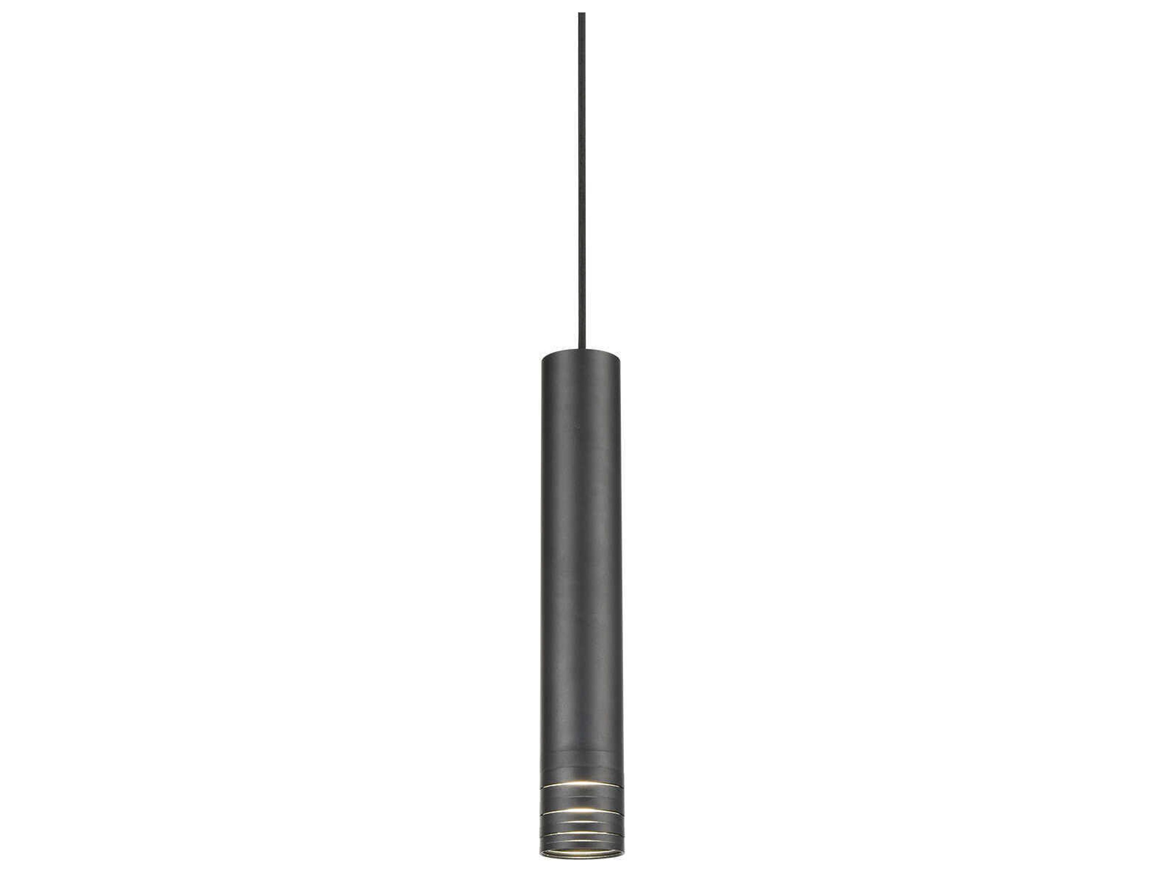Milca 1-Light Black Cylinder Mini Pendant