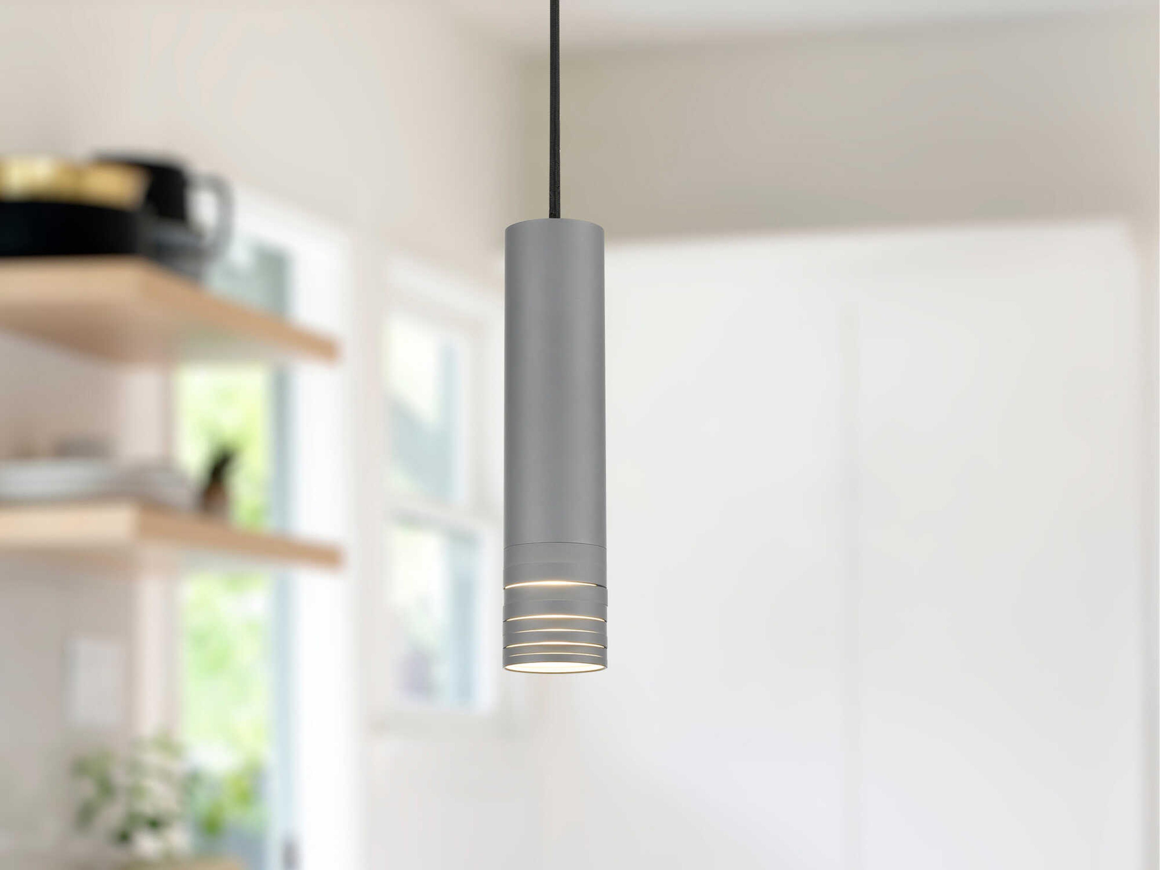 Kuzco Lighting Milca 1-Light Gray Cylinder Mini Pendant
