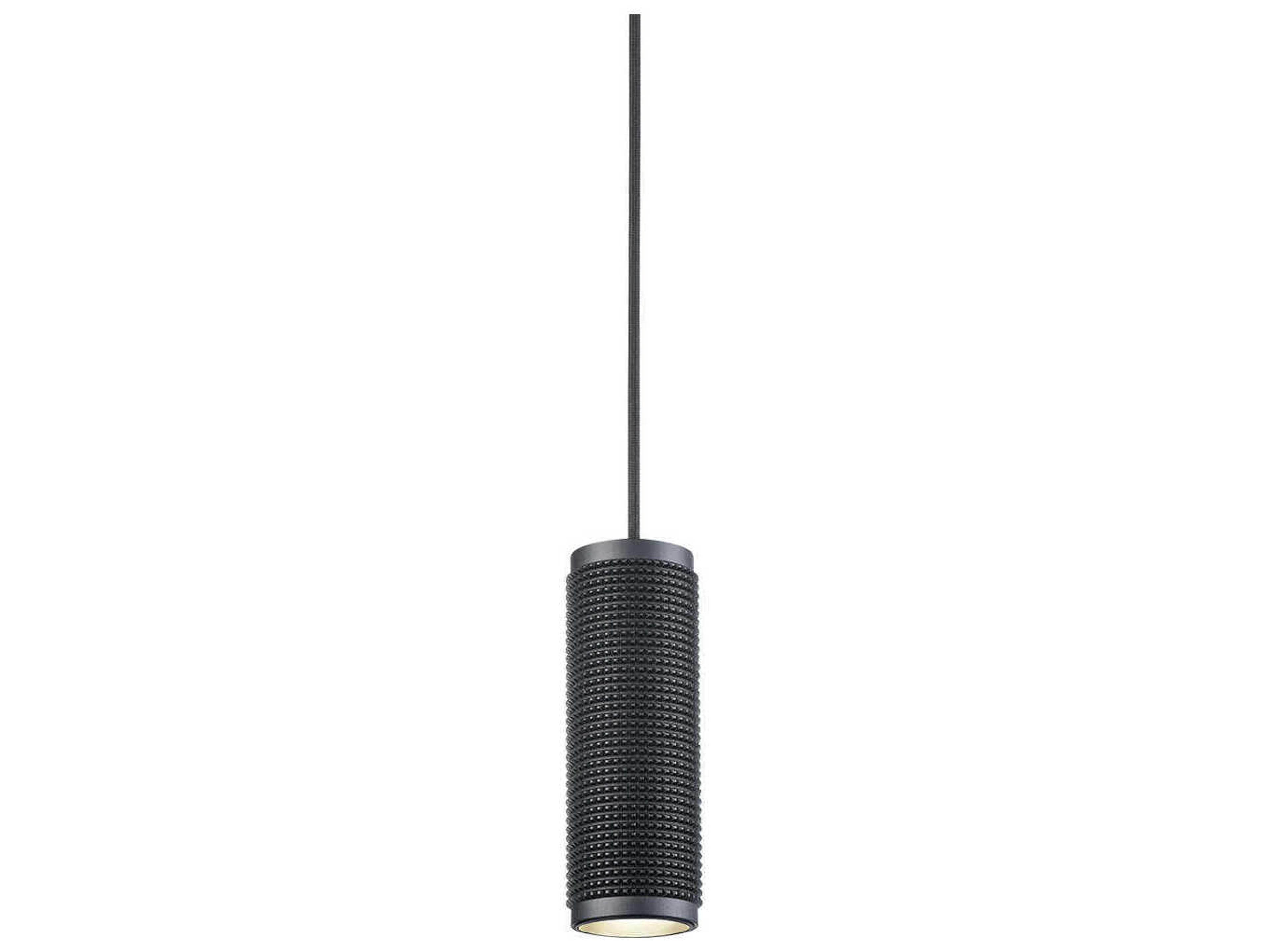 Micro 1-Light Black Cylinder Mini Pendant