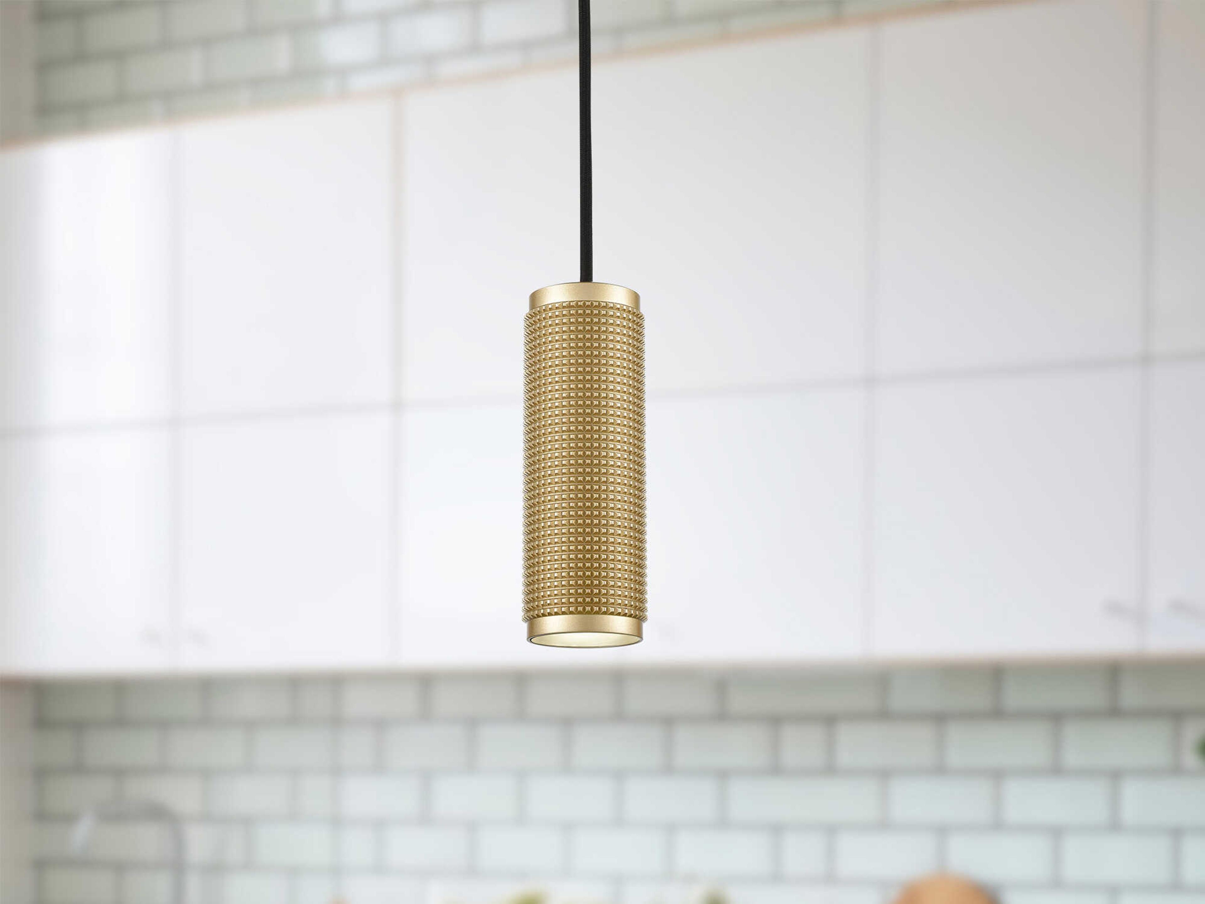 Kuzco Lighting Micro 1-Light Gold Cylinder Mini Pendant