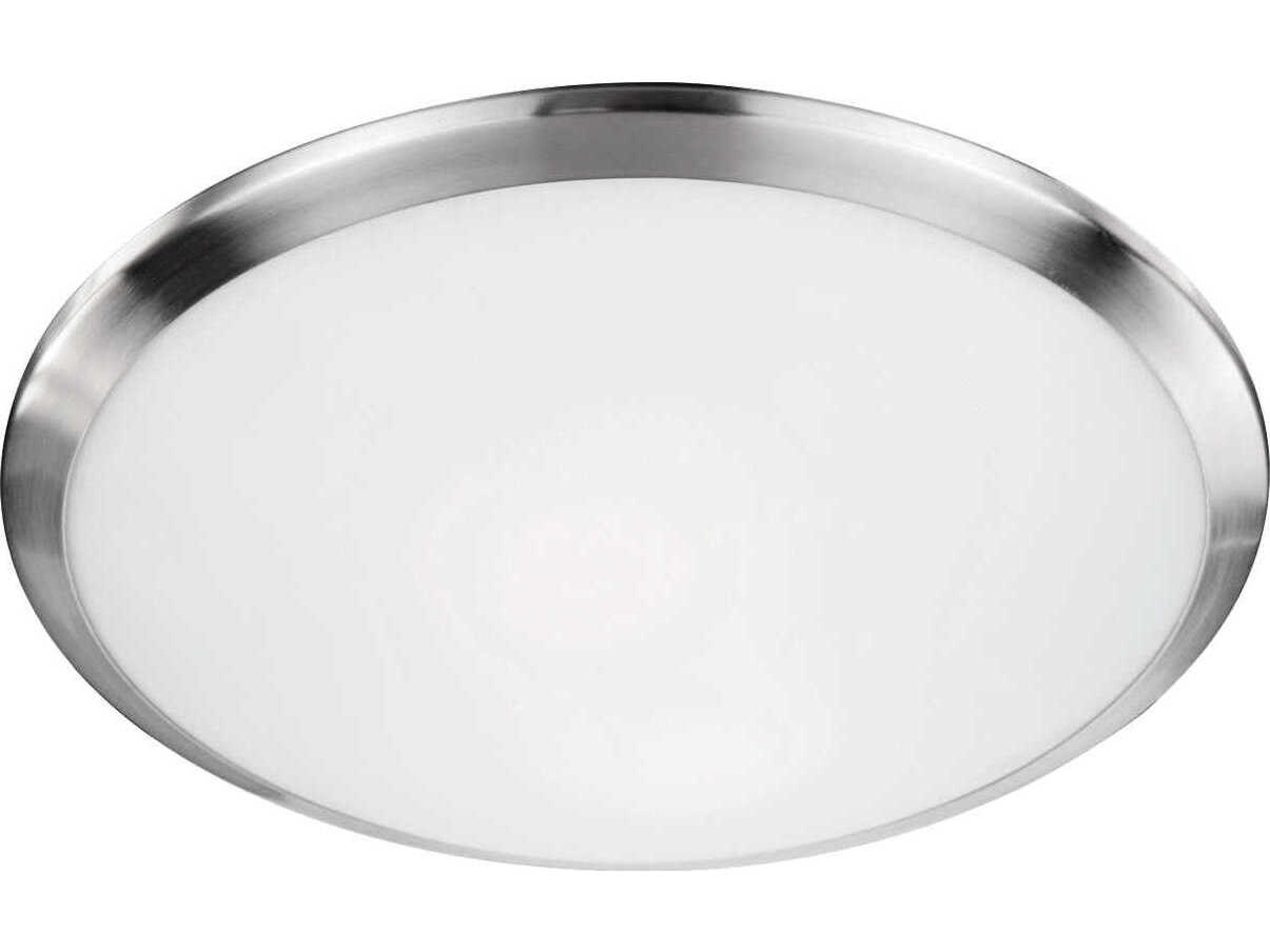 Malta 2-Light Brushed Nickel Round Flush Mount