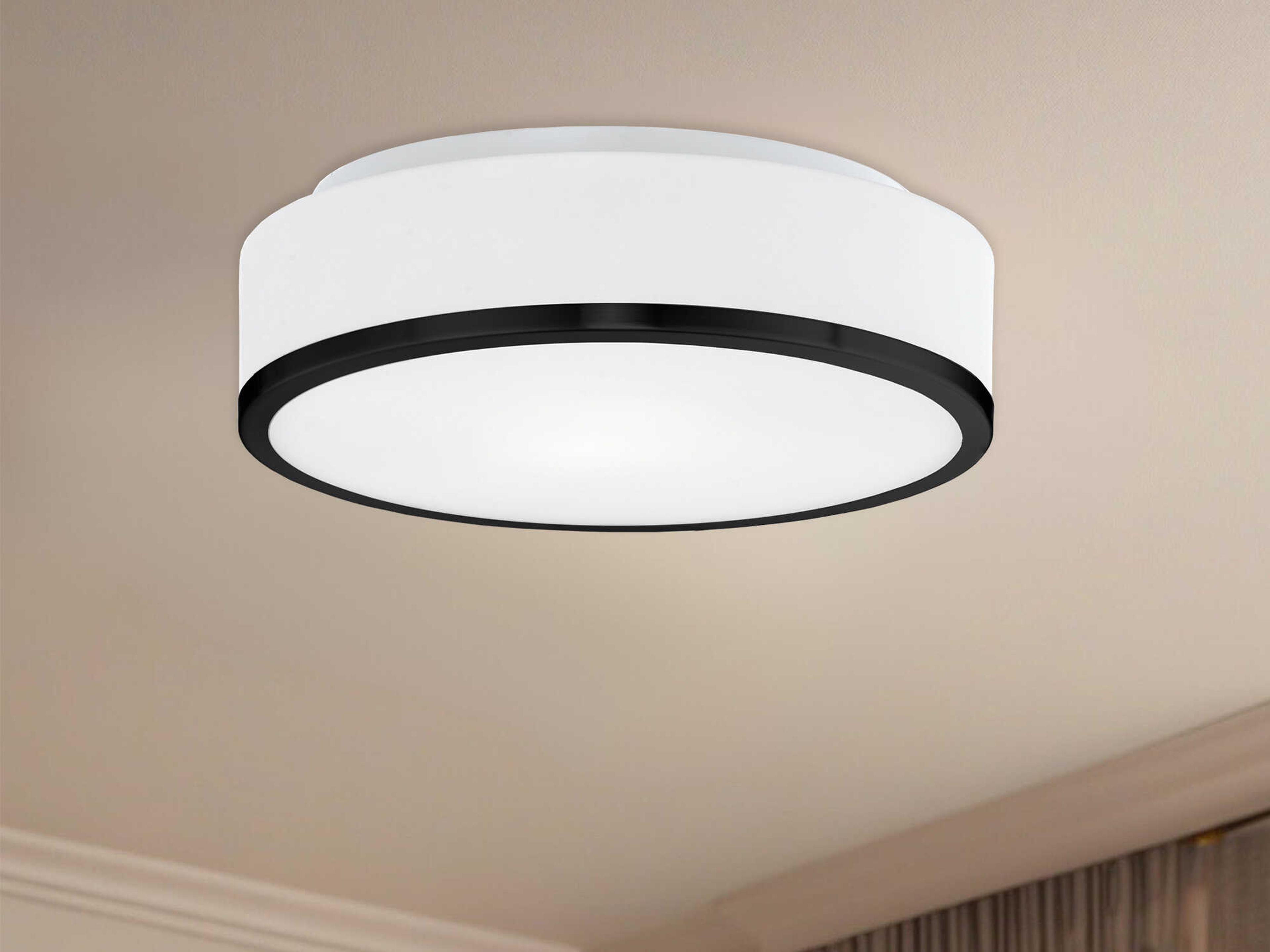 Kuzco Lighting Charlie 2-Light Black Round Flush Mount