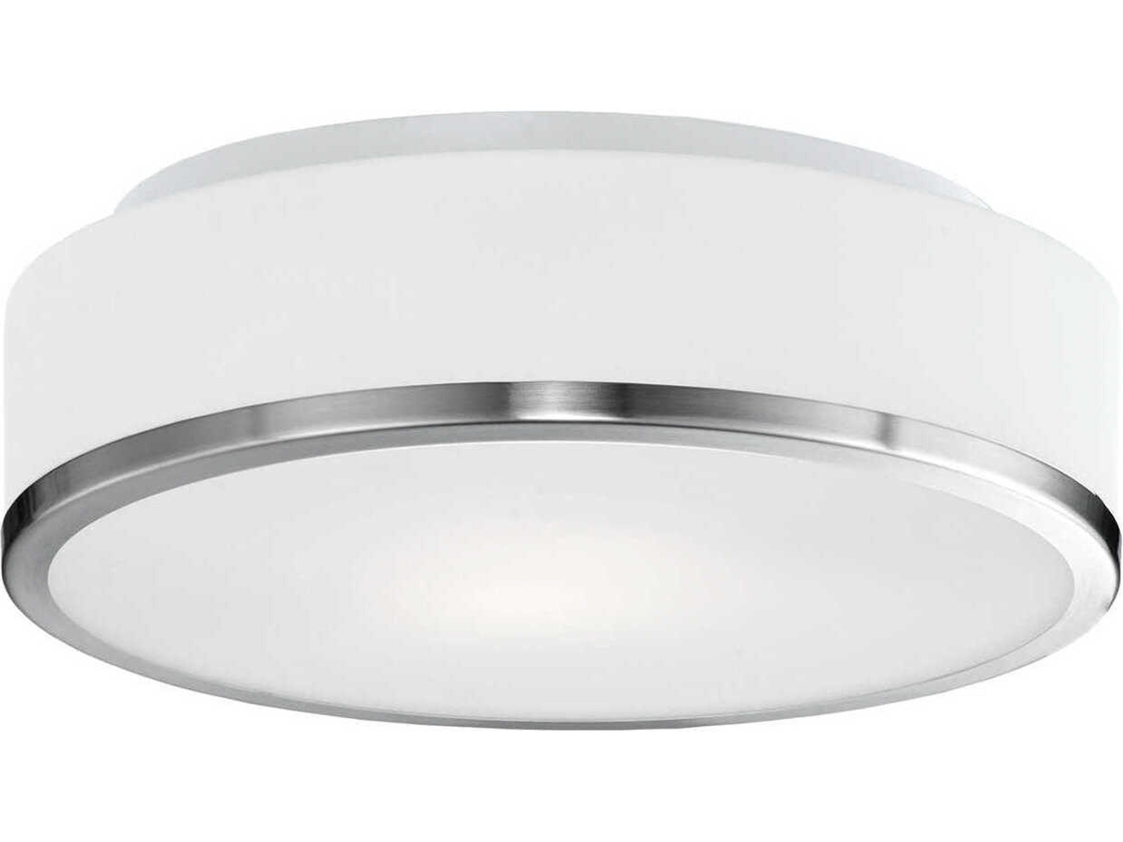 Charlie 2-Light Brushed Nickel Round Flush Mount