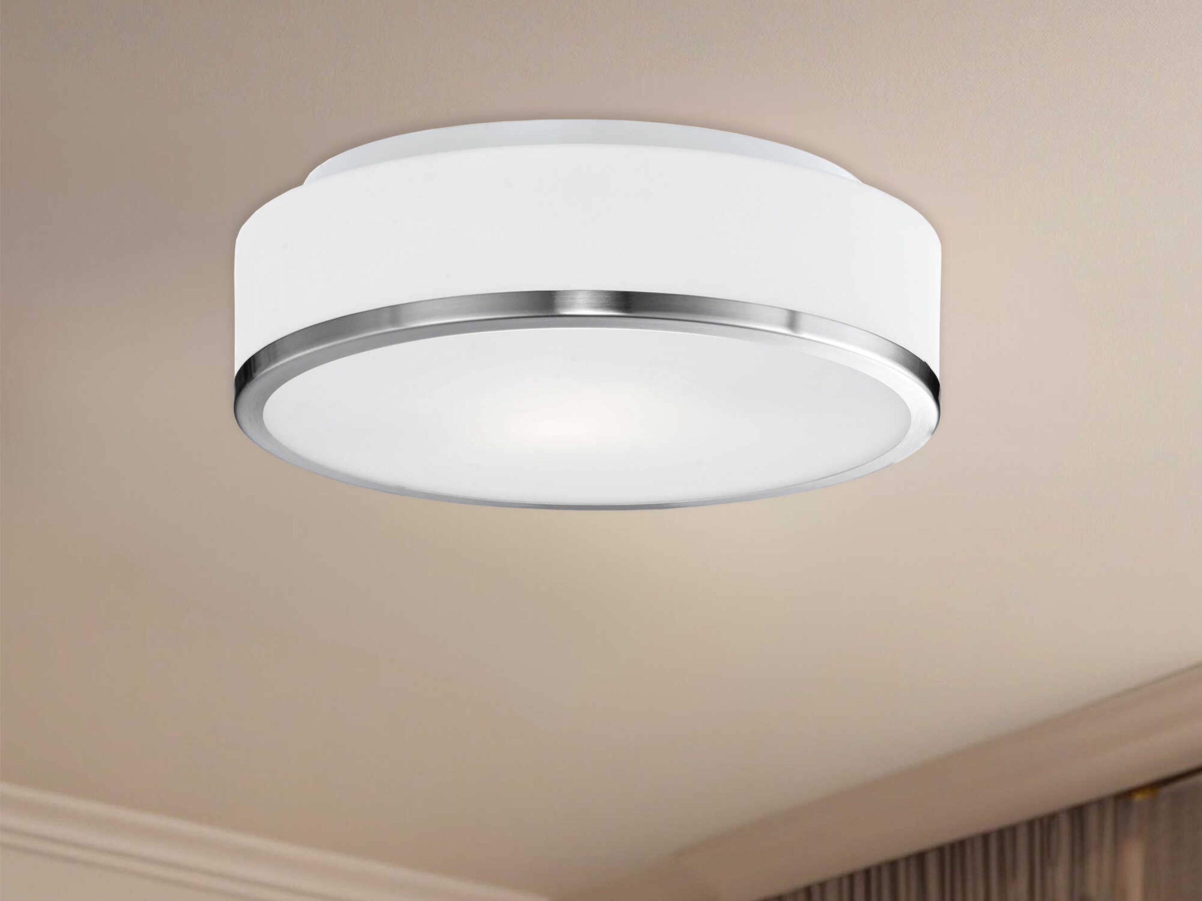 Kuzco Lighting Charlie 2-Light Brushed Nickel Round Flush Mount