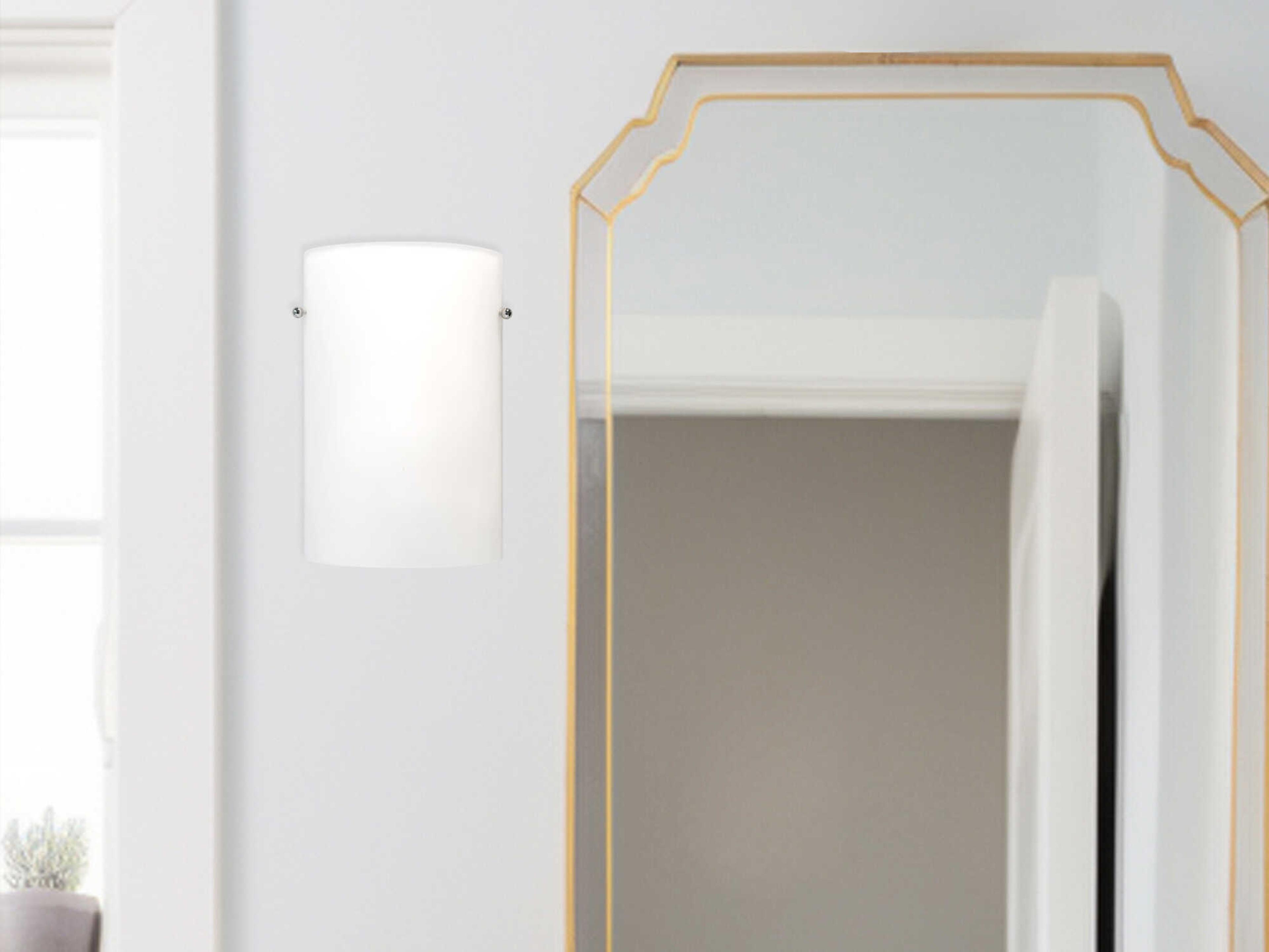 Kuzco Lighting Hudson 1-Light Opal Glass Nickel Wall Sconce