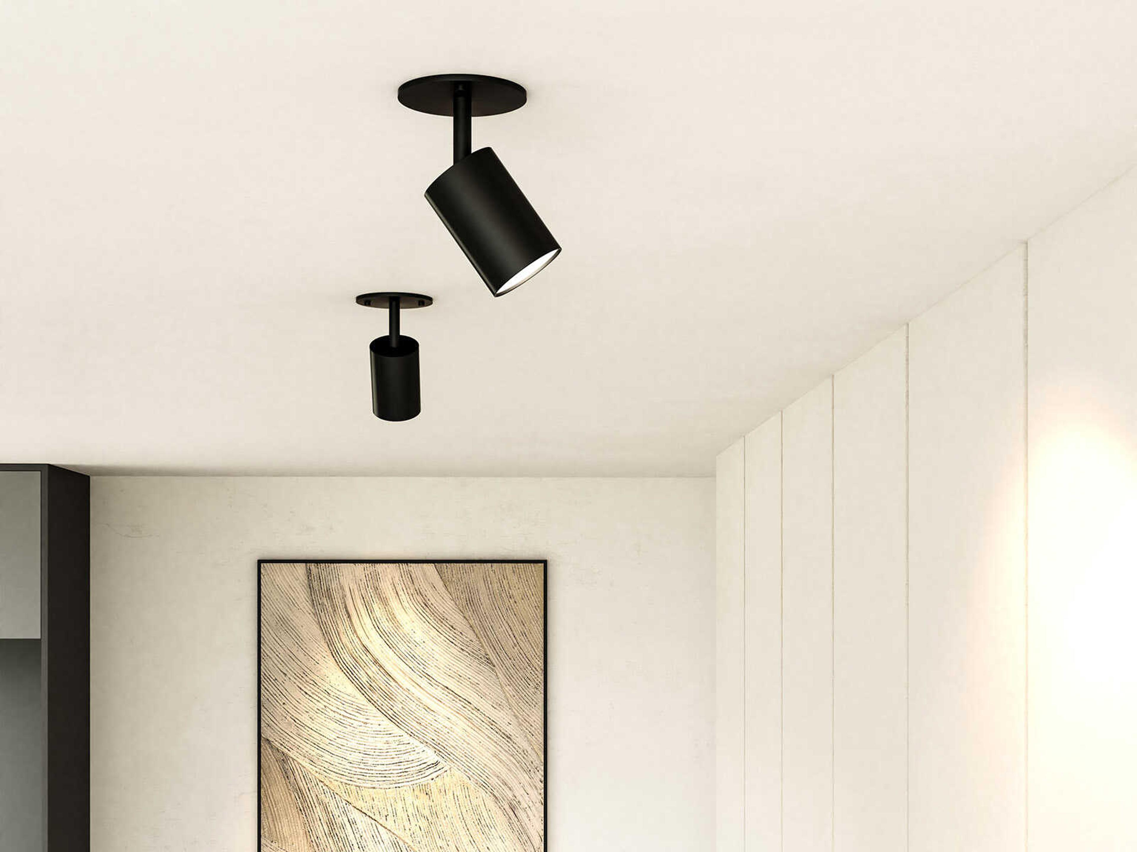 Kuzco Lighting Barclay 1-Light Black Cylinder Semi Flush Mount