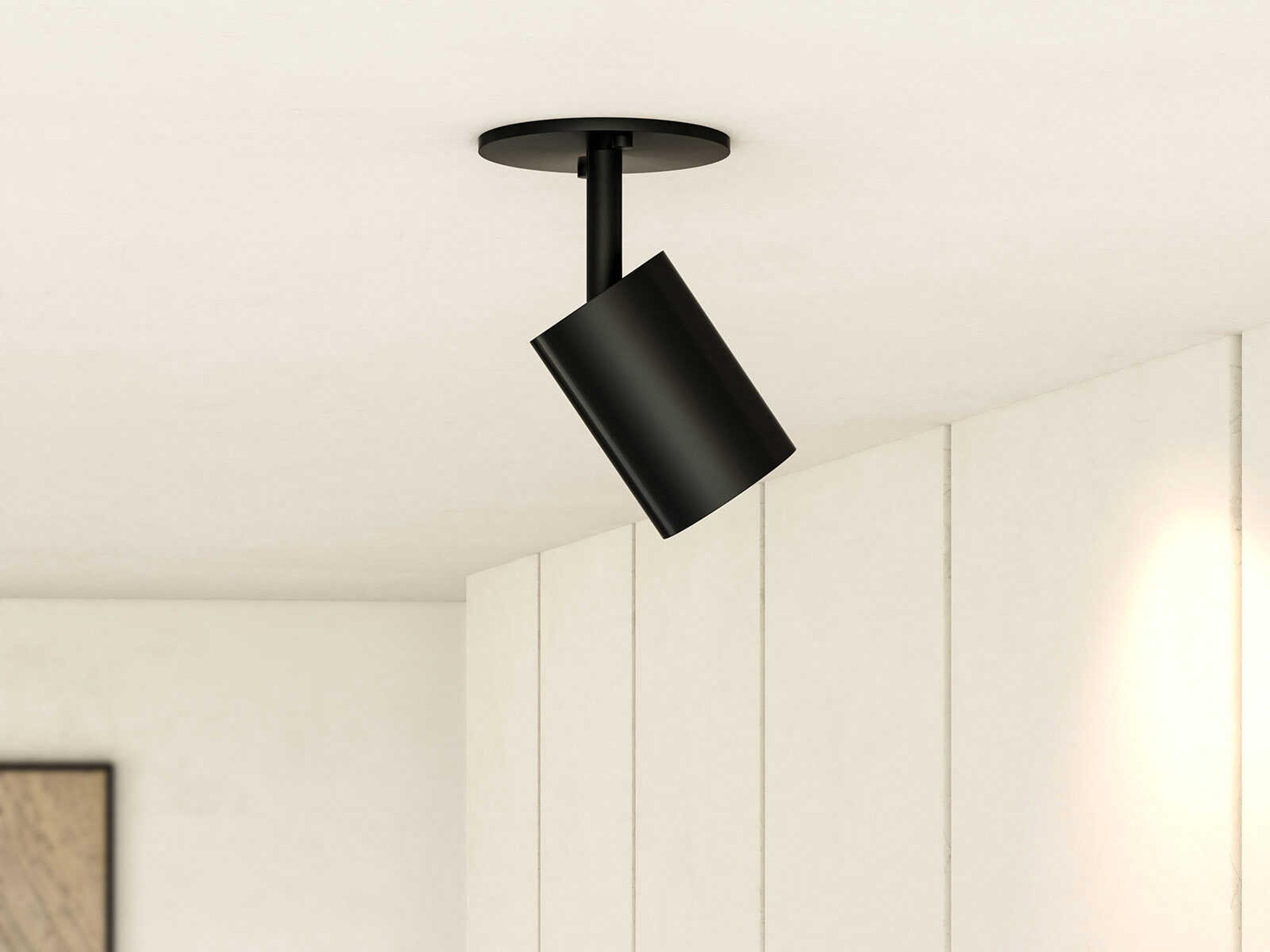 Kuzco Lighting Barclay 1-Light Black Cylinder Semi Flush Mount